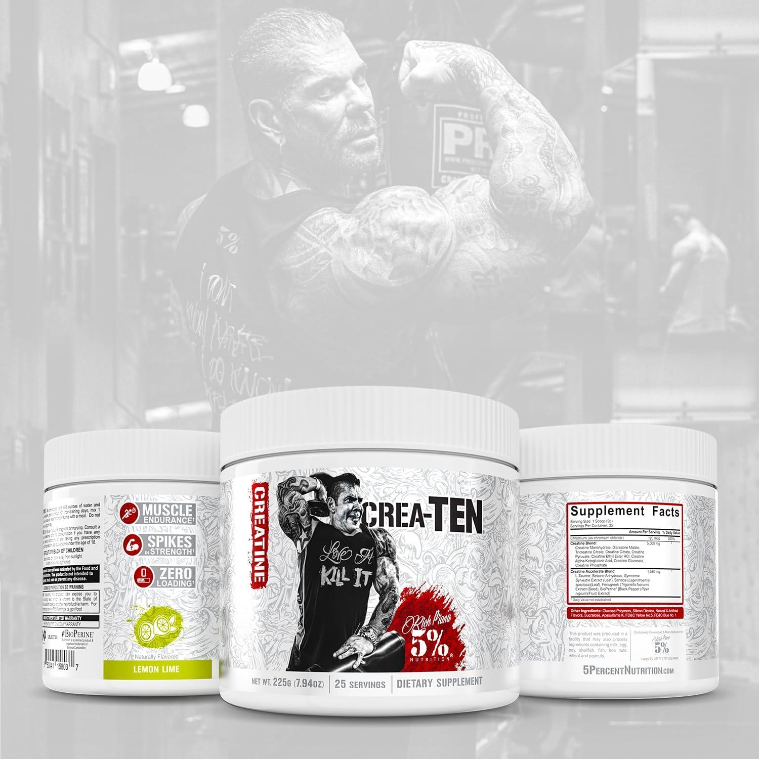 5% Nutrition CreaTEN Creatina Complejo 289g Sabor Limón Lima