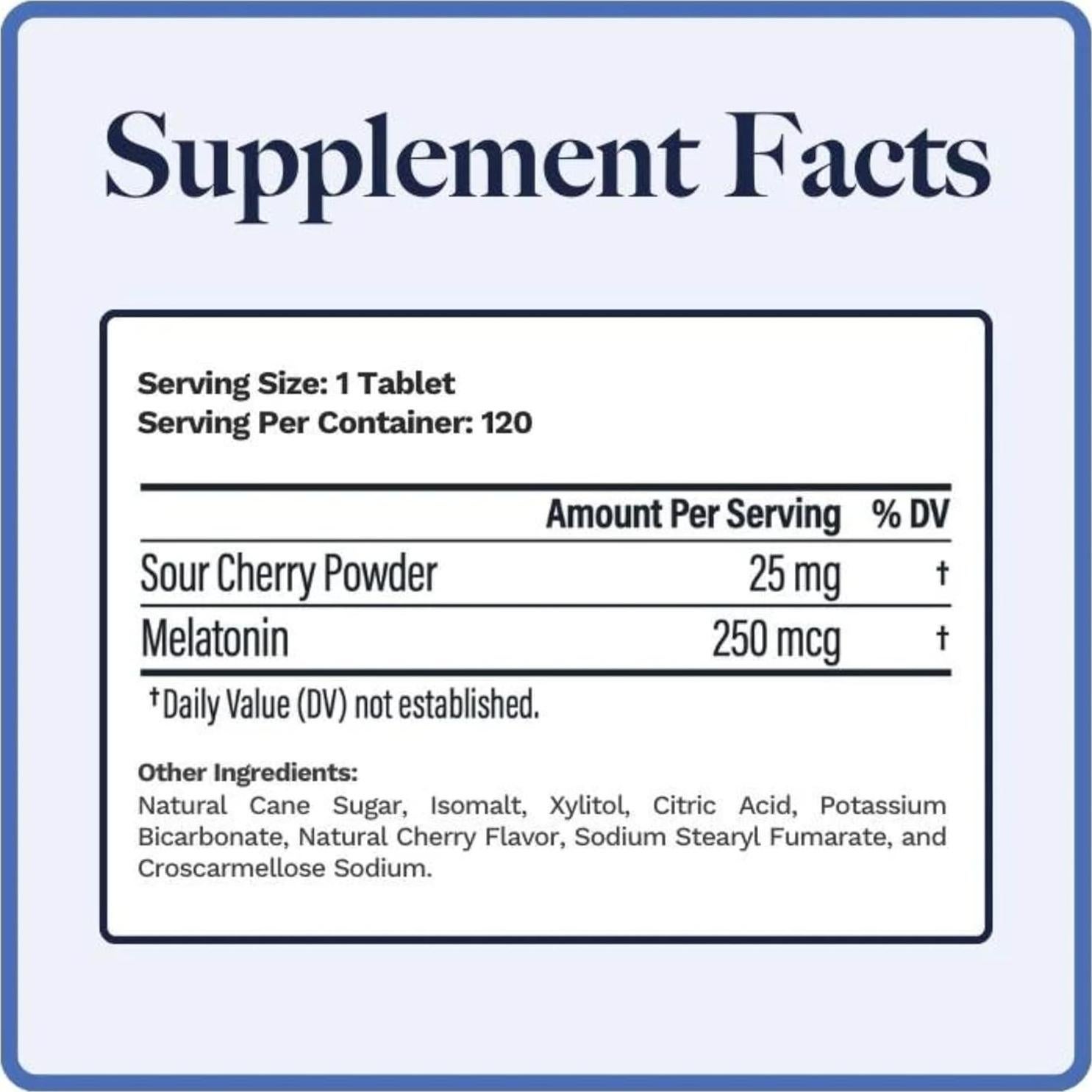 Utzy Naturals Micro Melatonina 250 mcg con Cereza Natural - 120 Tabletas