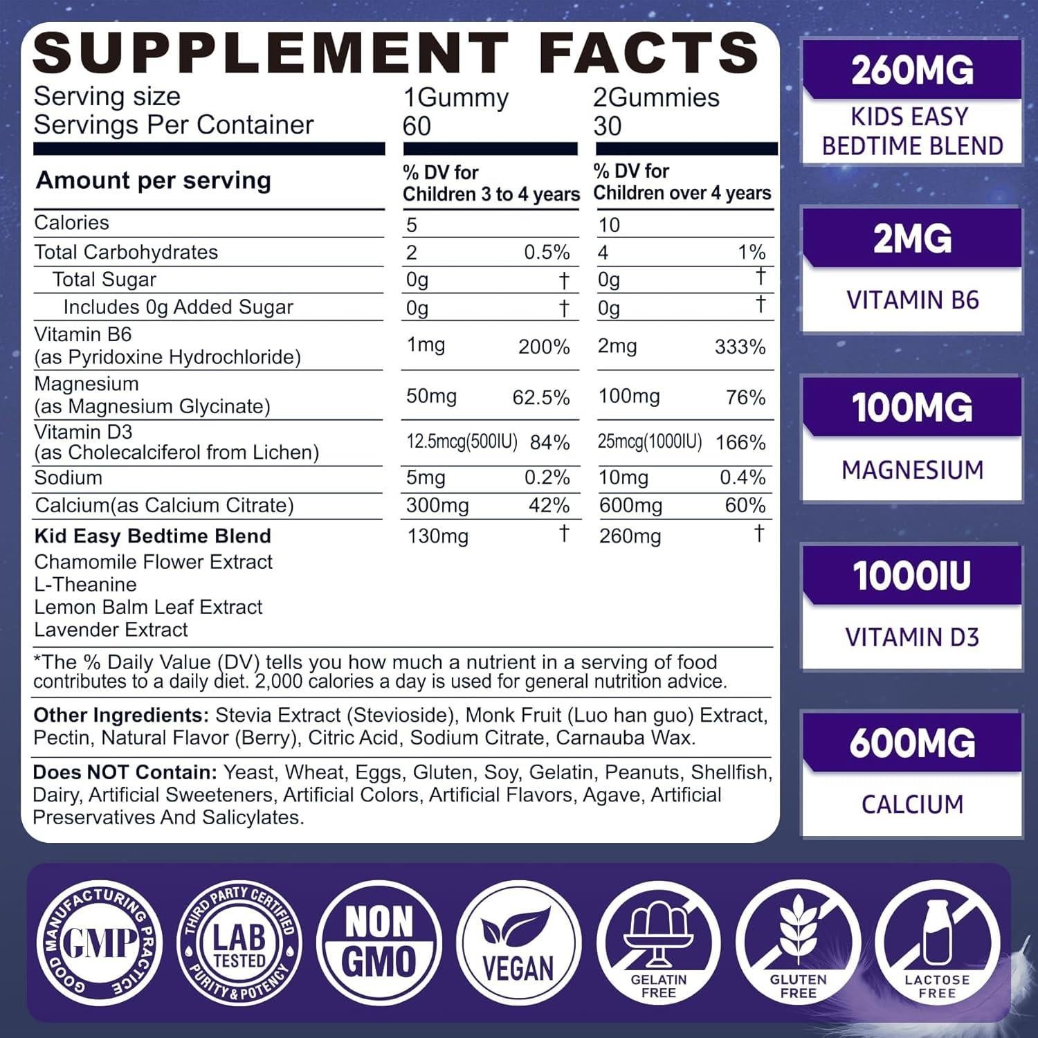 Gomitas para Dormir Niños LILICARE - Glicinato de Magnesio 221g