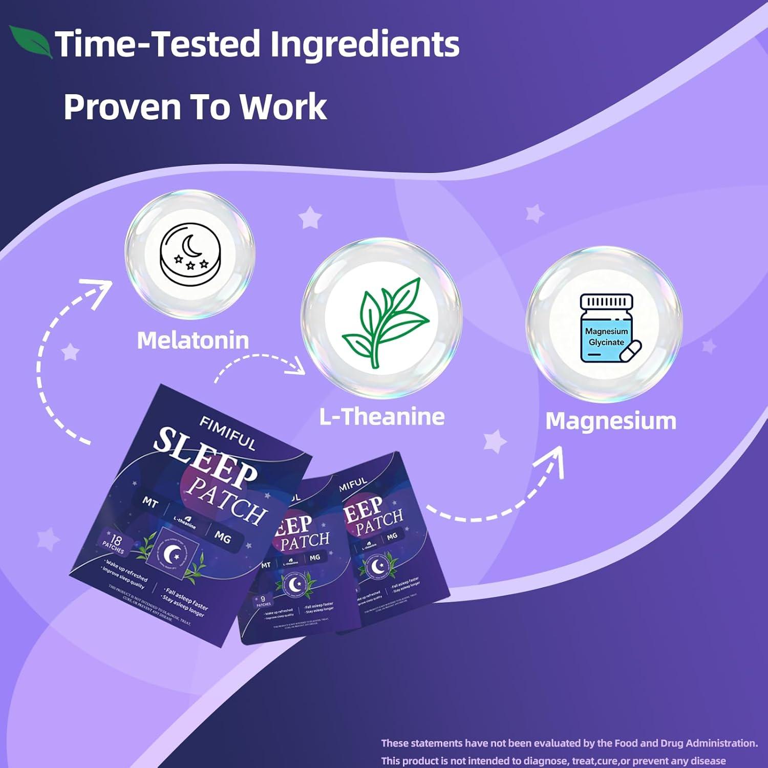 Parche para Dormir FIMIFUL con Melatonina y Magnesio 18 Pzas
