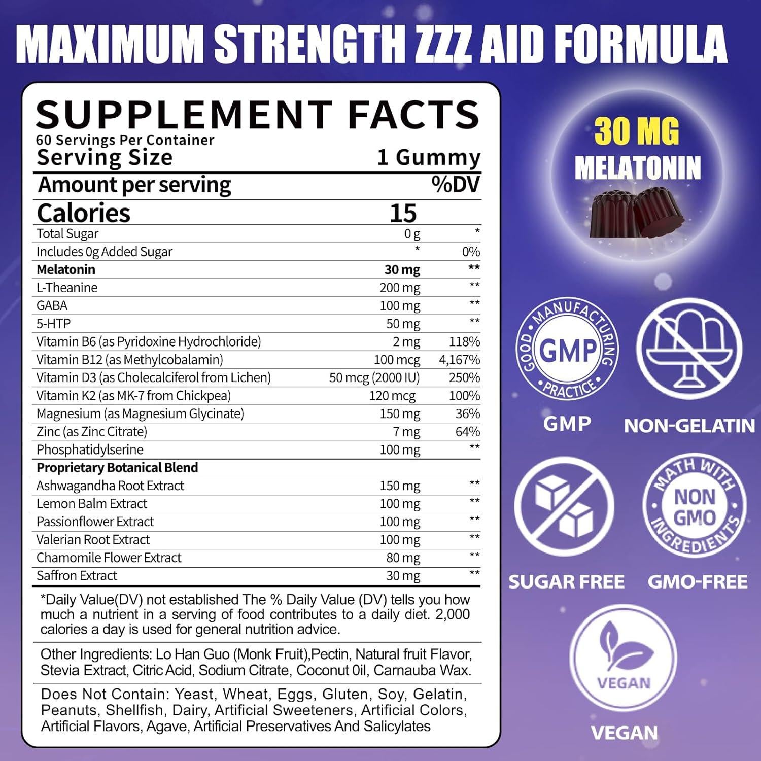 Gominolas de Melatonina 30mg Fajeckma con Magnesio y Vitaminas