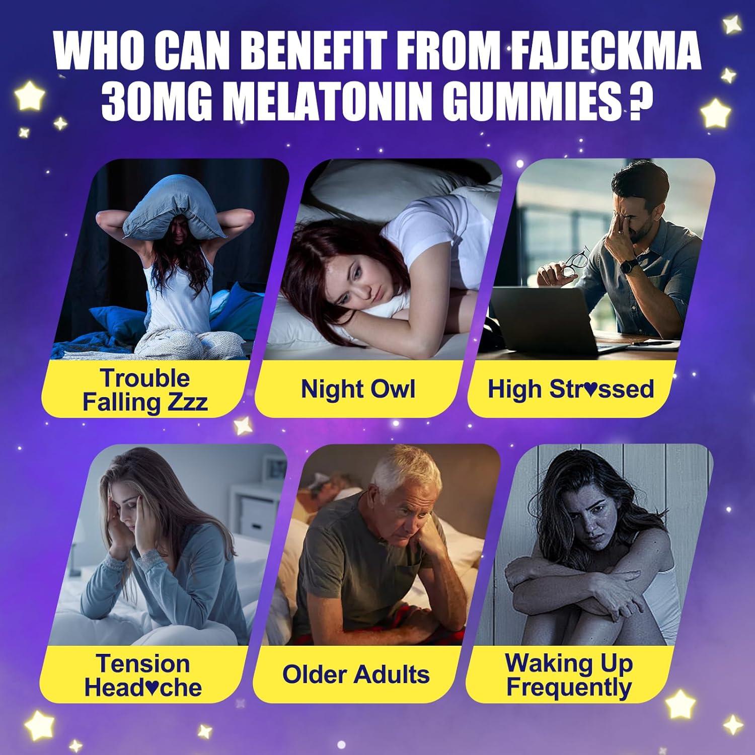 Gominolas de Melatonina 30mg Fajeckma con Magnesio y Vitaminas