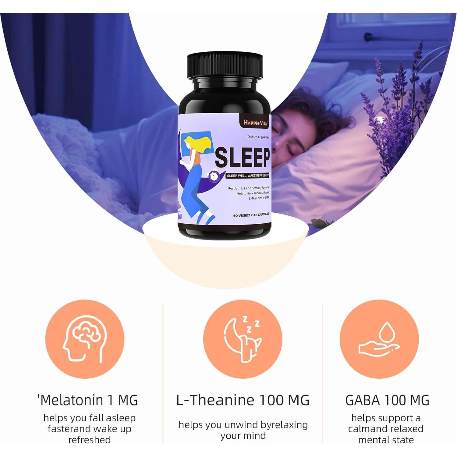 Suplemento para Dormir HappieVita 4 en 1 - 60 Cápsulas