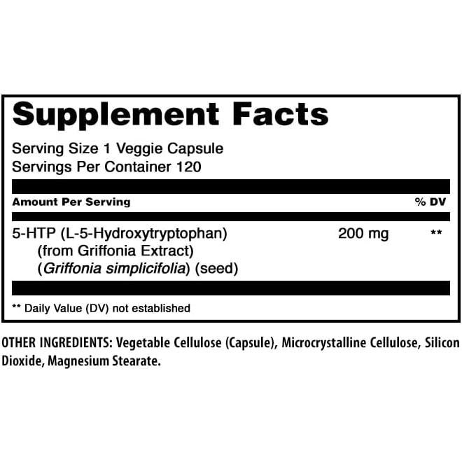 Suplemento 5-HTP Fórmulas Asombrosas 200 Mg 120 Cápsulas Vegetales