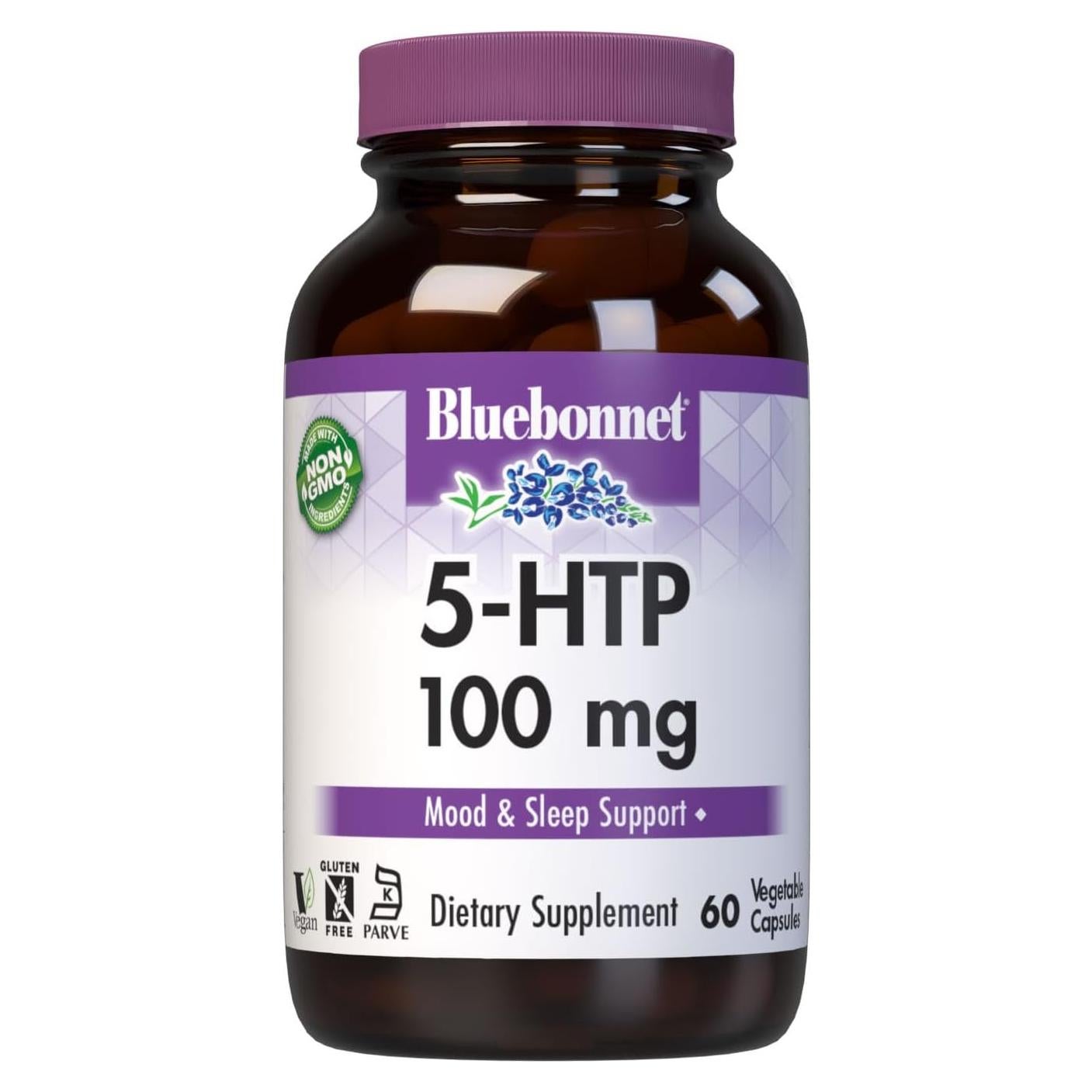 Cápsulas Vegetales 5-HTP 100mg Bluebonnet, 60 Porciones