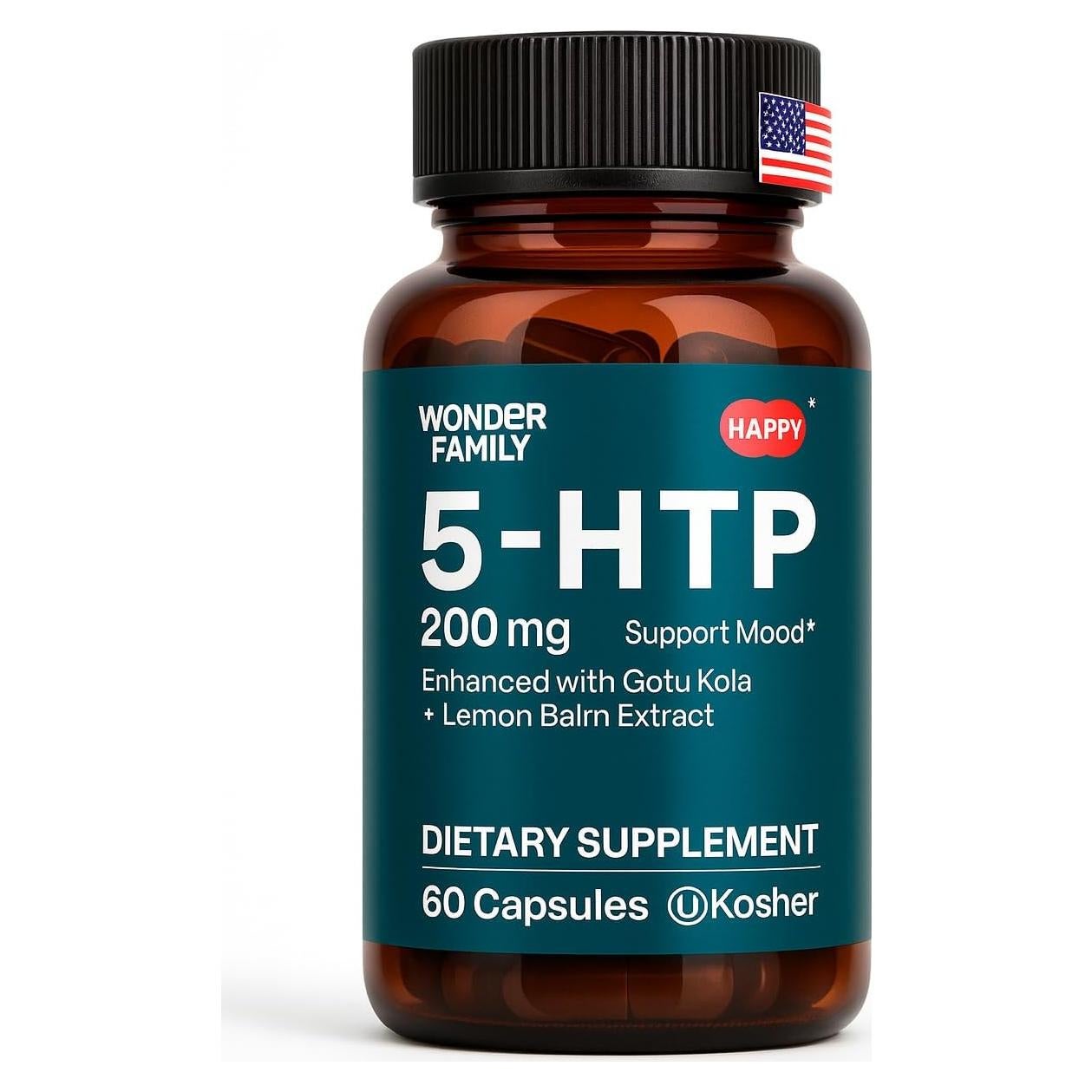 Suplemento 5-HTP 200mg con Vitamina B6 - 60 Cápsulas