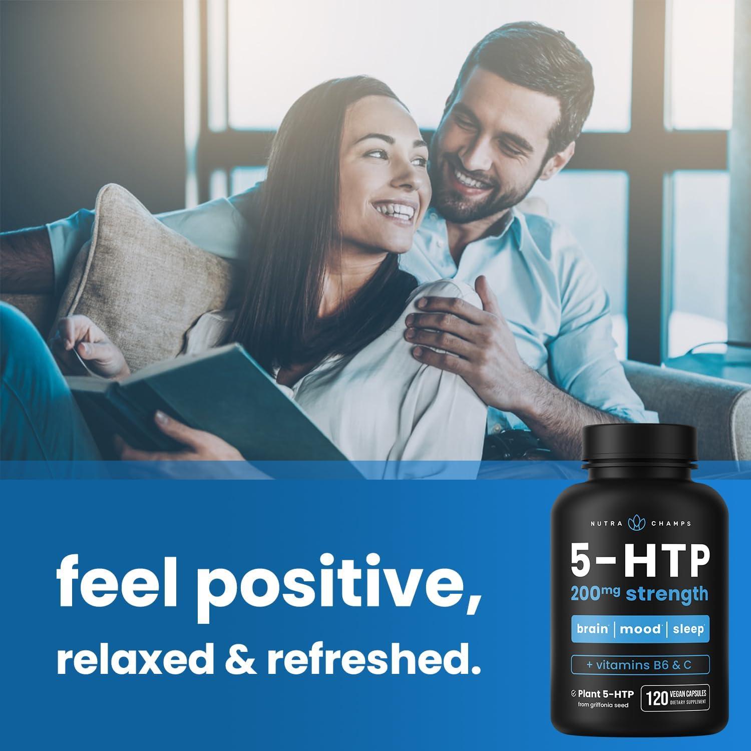Suplemento 5-HTP NutraChamps 200mg 120 Cápsulas Veganas
