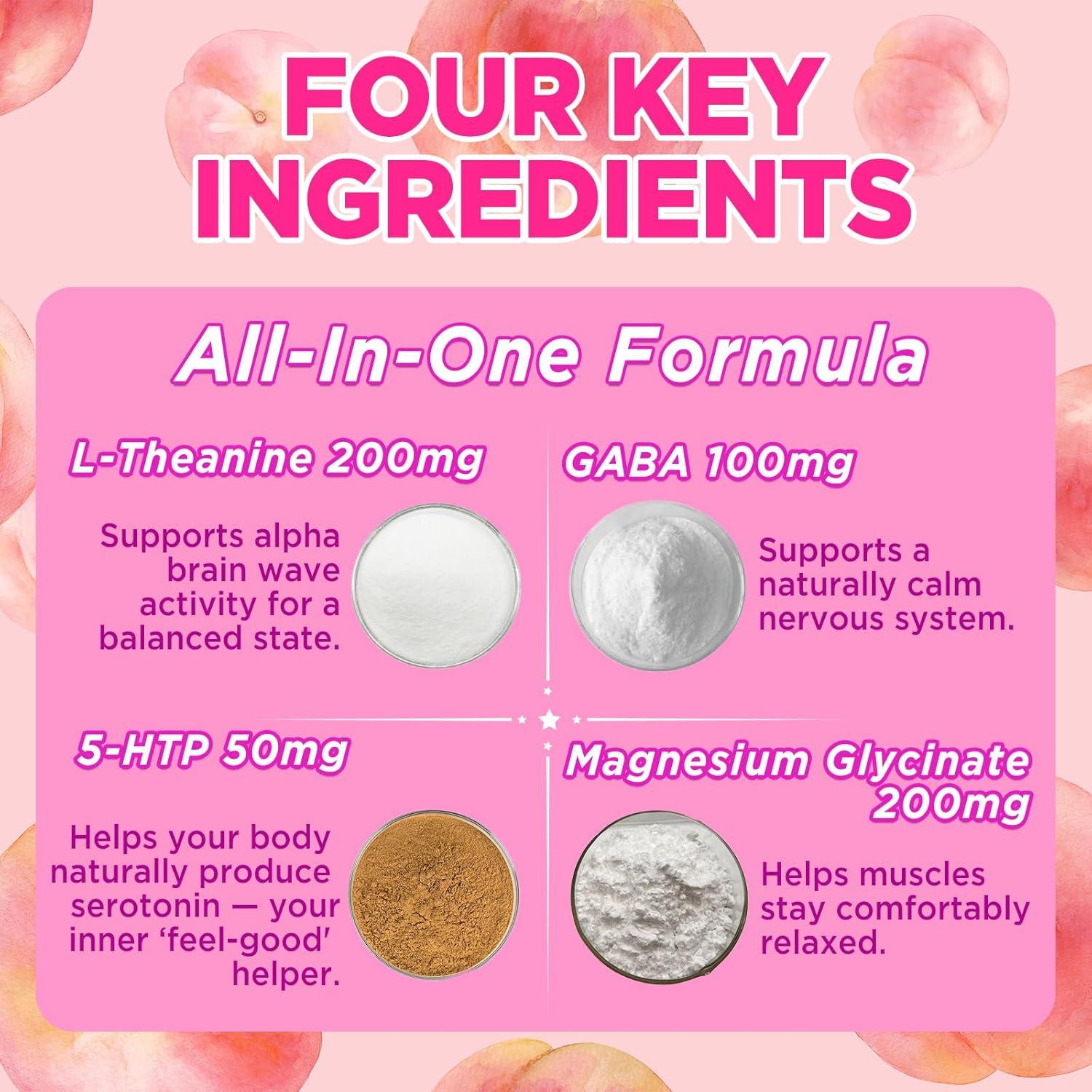 Gominolas L-Theanine 200mg ZA'ZA K ORGANICS Sabor Durazno