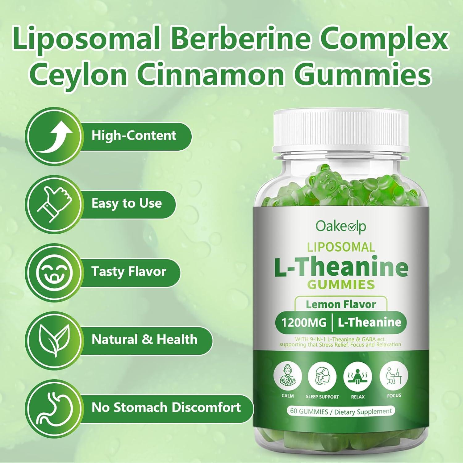 Gomitas Liposomales L-Theanina 1200mg Oakevlp 60 Unidades