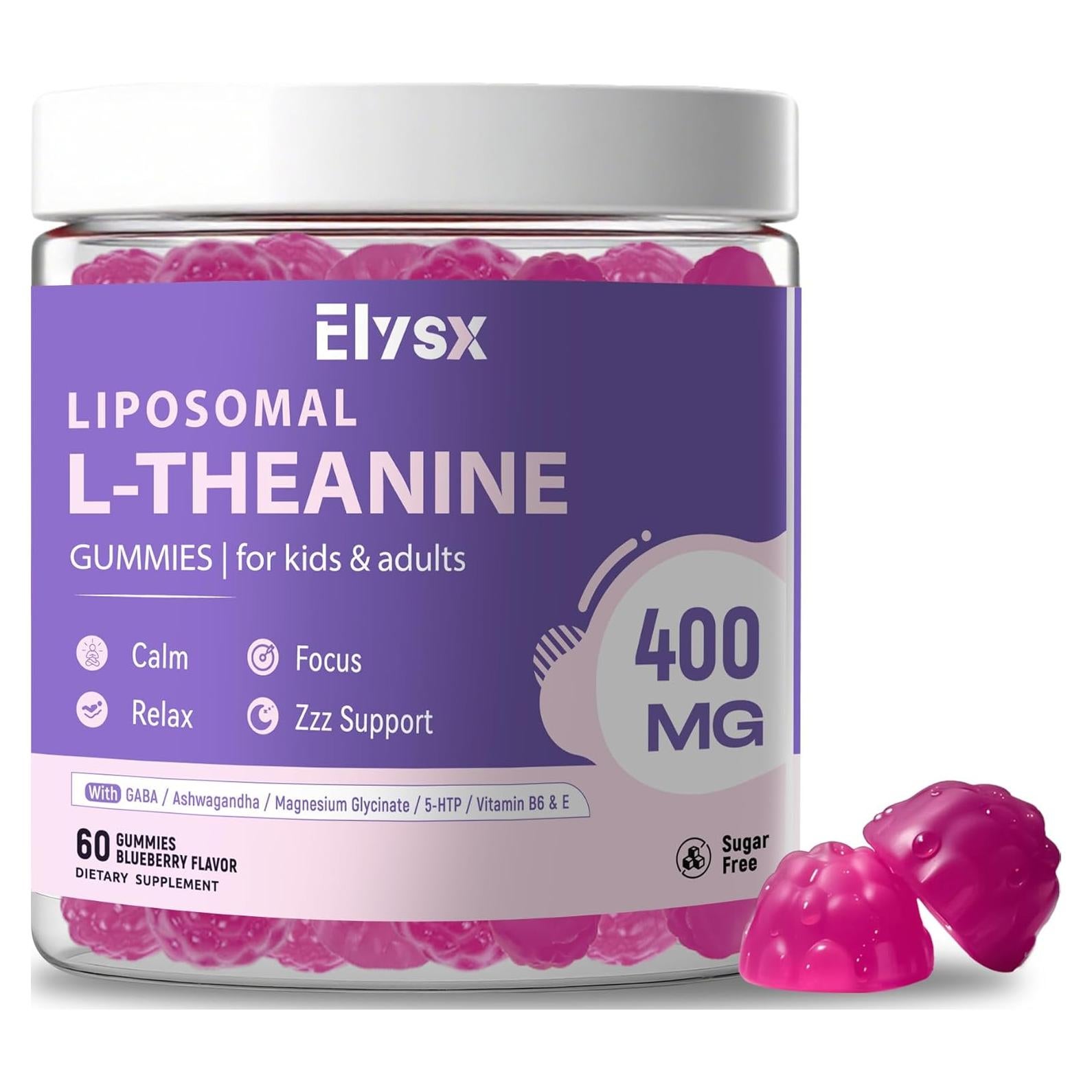 Gomitas Liposomales L-Teanina Elysx 400mg Sabor Arándano 60 Unid