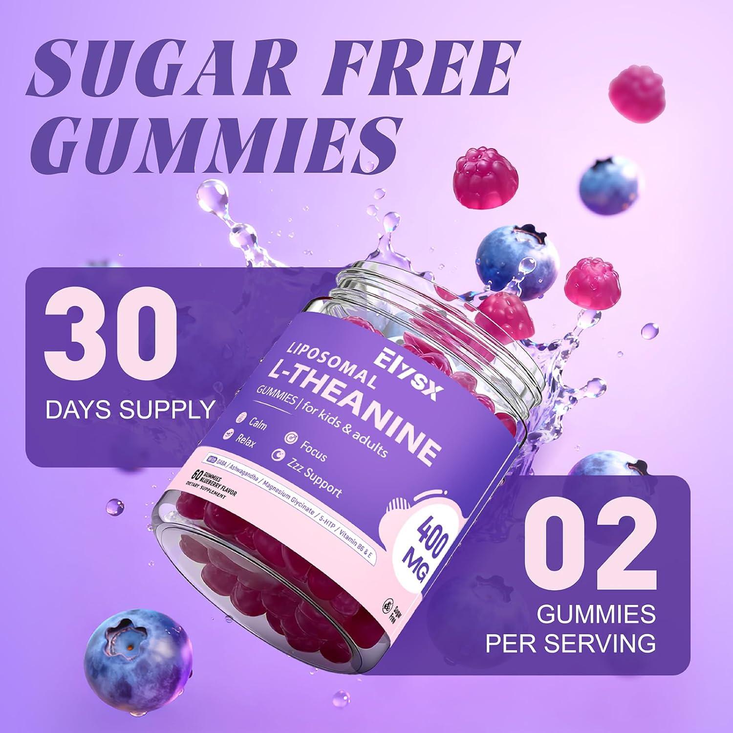 Gomitas Liposomales L-Teanina Elysx 400mg Sabor Arándano 60 Unid