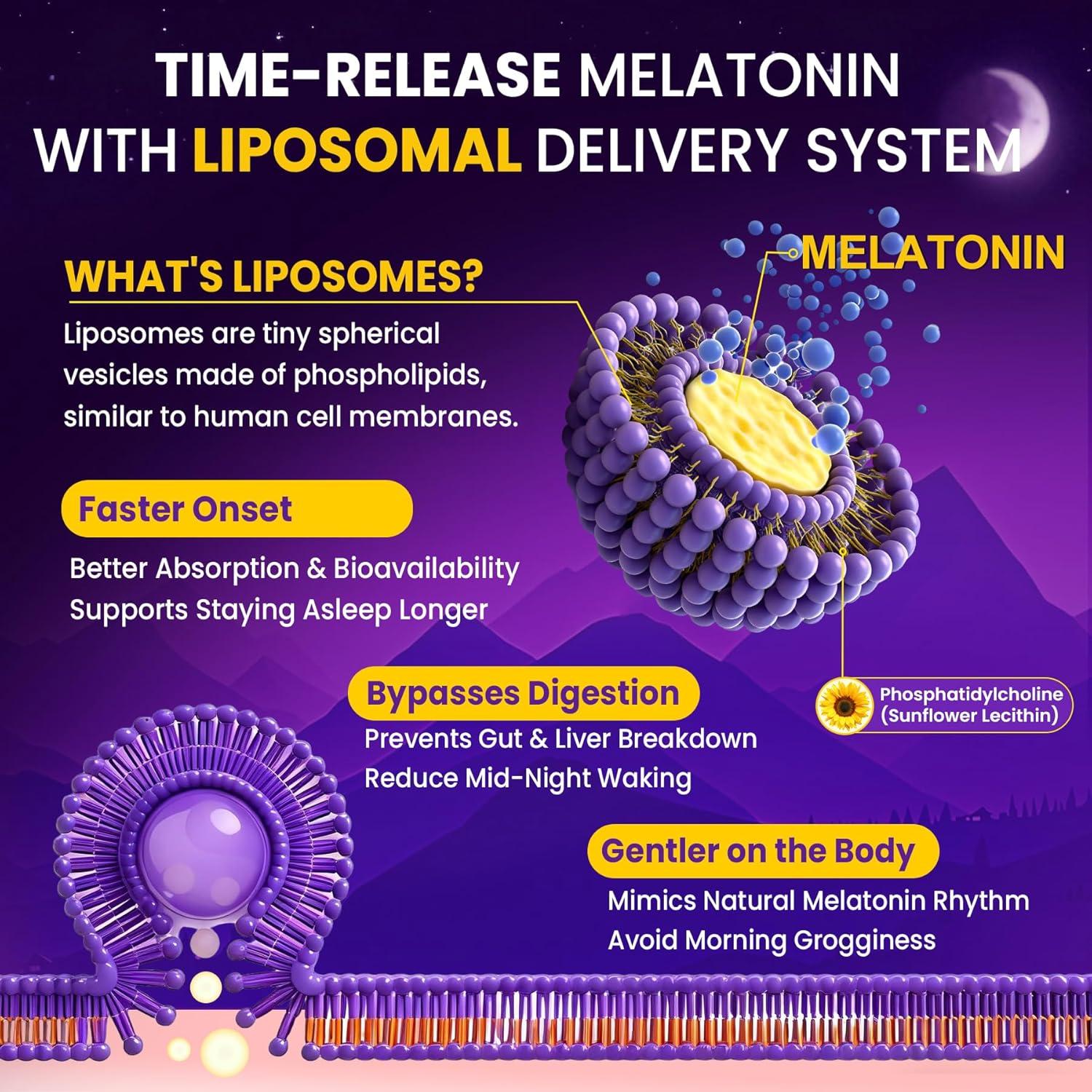 Suplemento de Melatonina Liposomal 15mg 120 Softgels Nextdia