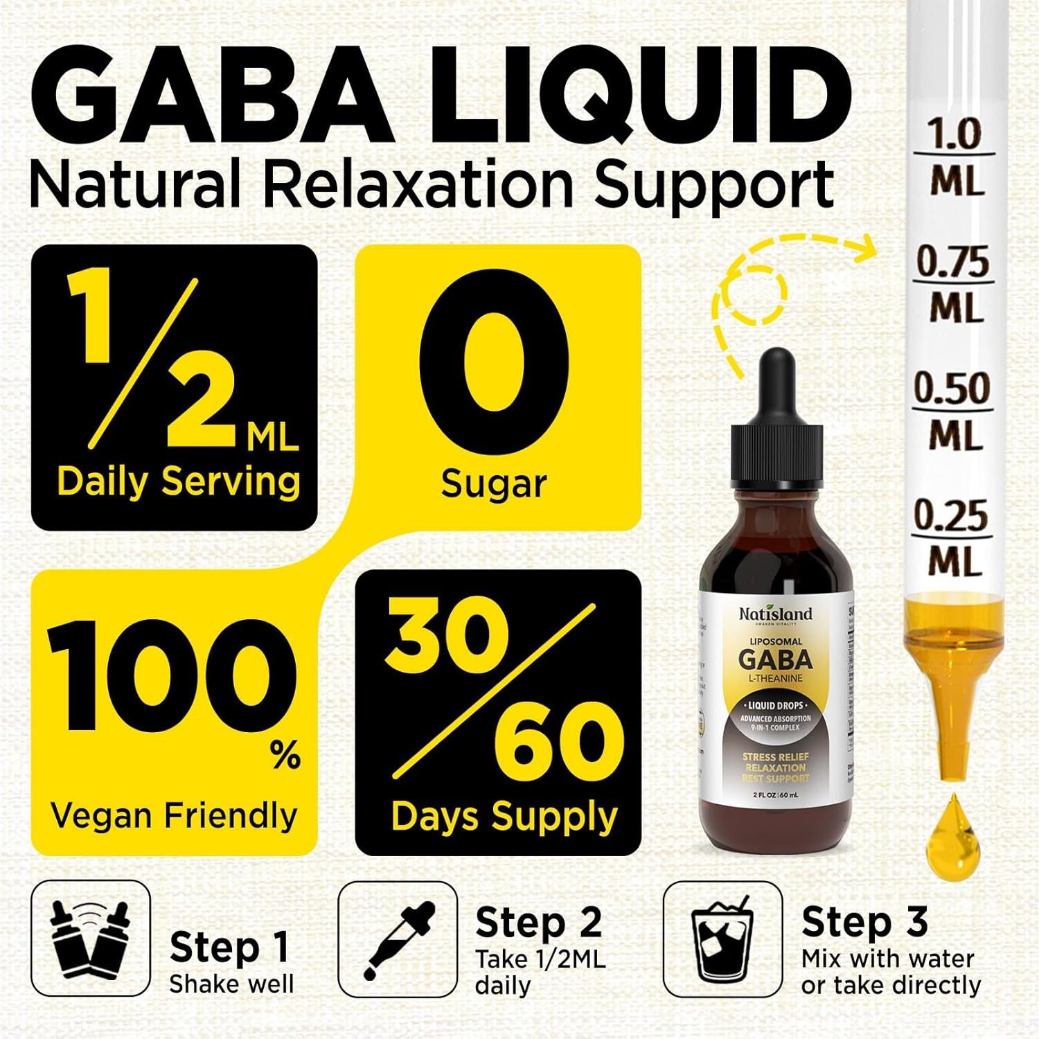 Gotas Liposomales de GABA L-Theanina Natisland 59.15 ml