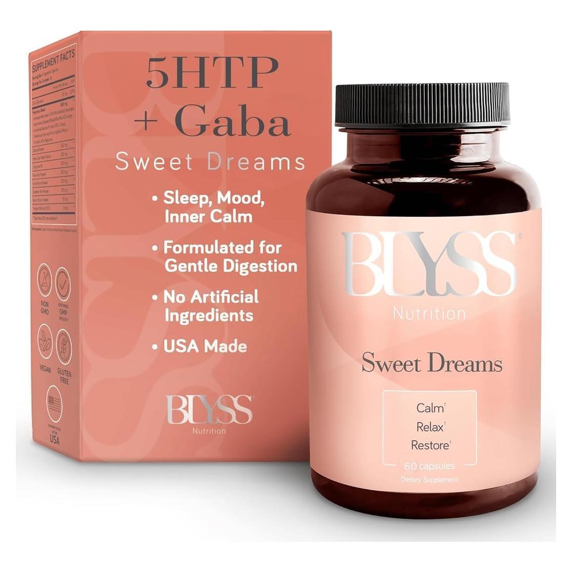 Suplemento 5HTP Plus GABA BLYSS - 60 Cápsulas Veganas