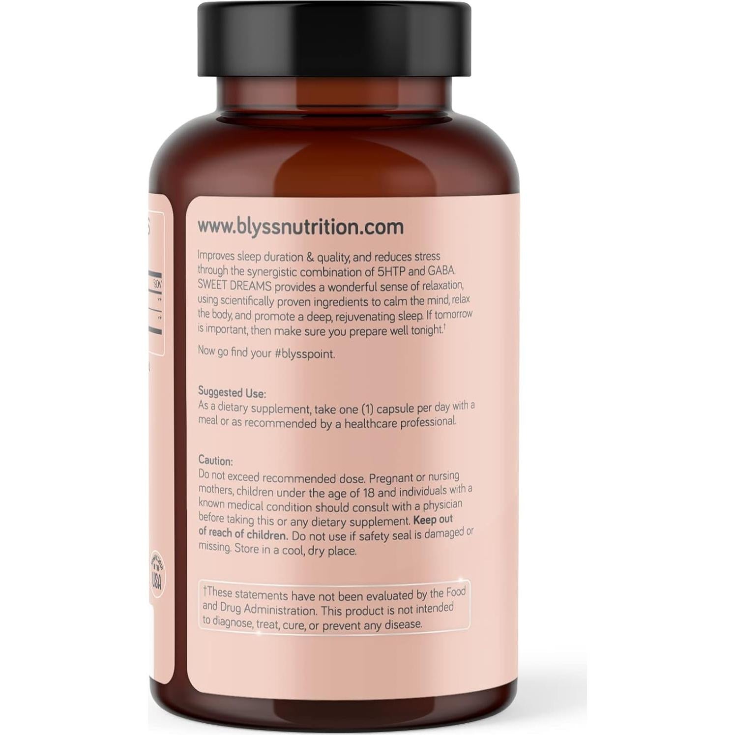 Suplemento 5HTP Plus GABA BLYSS - 60 Cápsulas Veganas