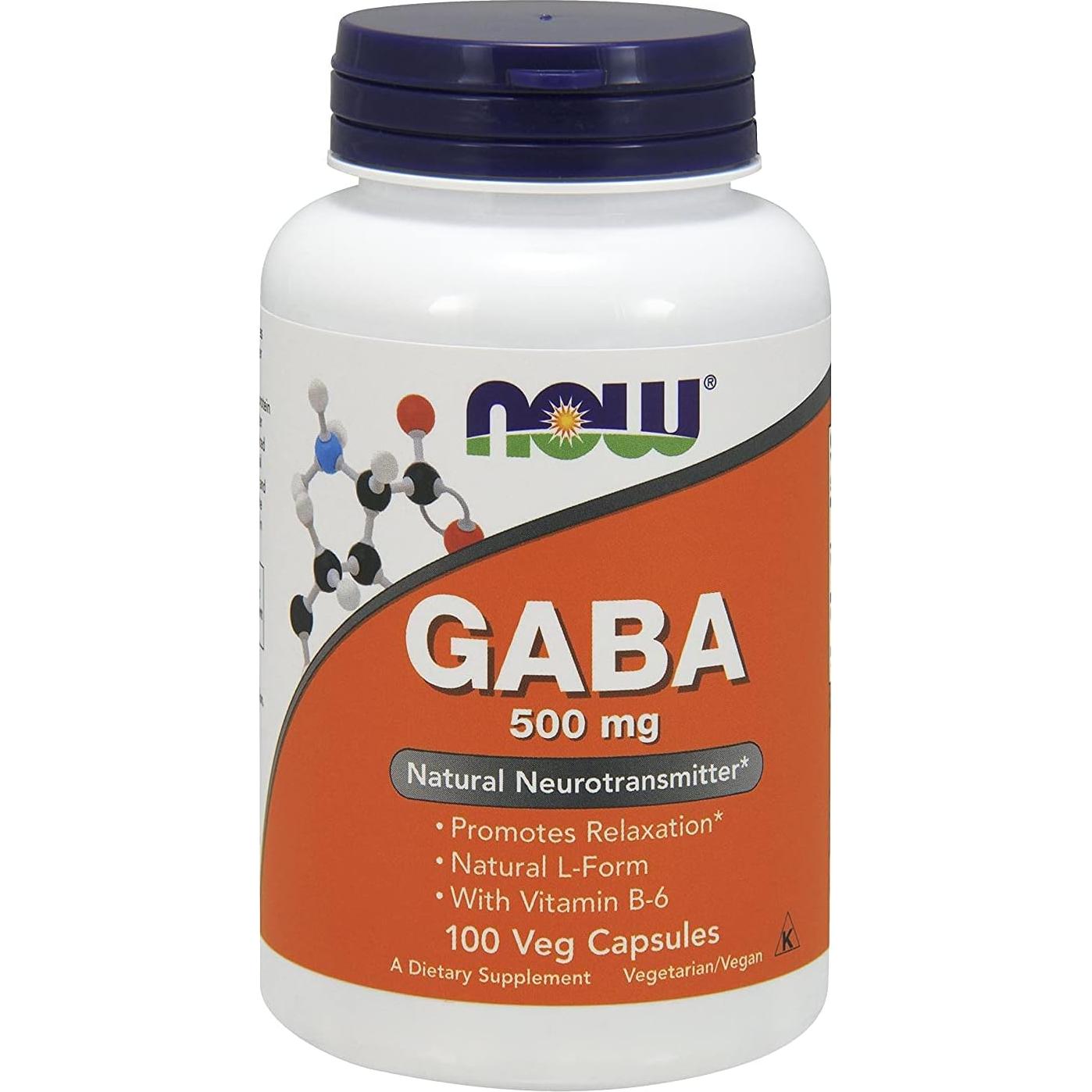 Suplemento GABA 500mg NOW Foods - 200 Cápsulas Total