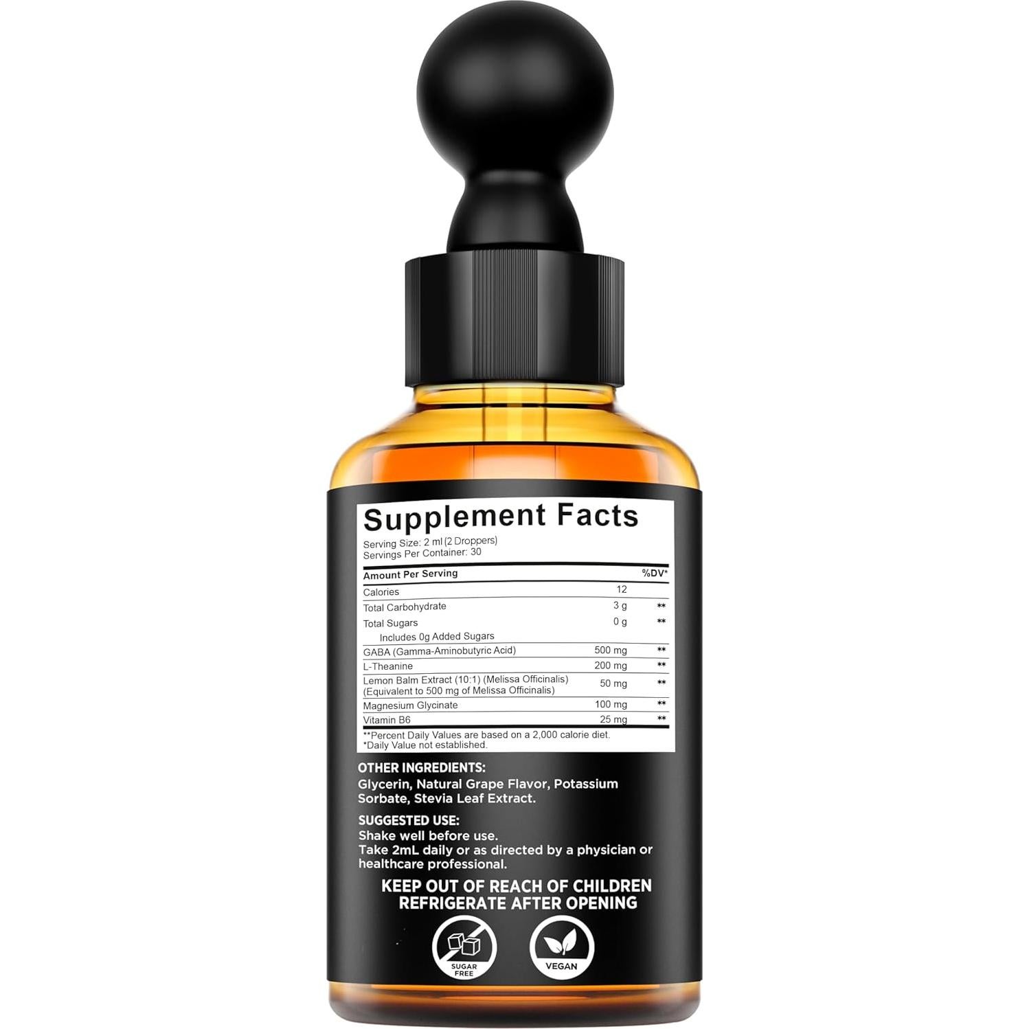 Suplemento GABA Líquido 500mg + L-Teanina 200mg - 30 Porciones