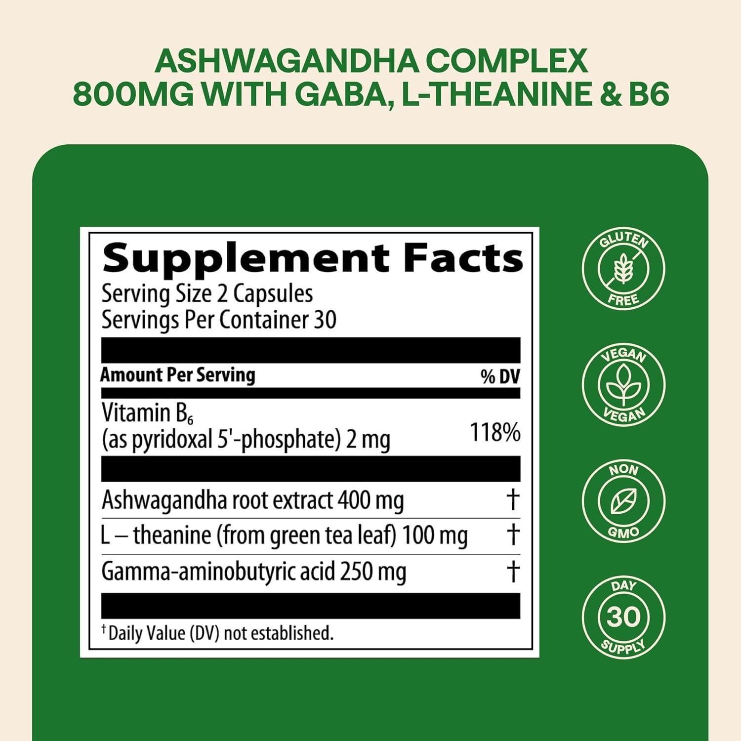 Suplemento de Ashwagandha 800mg WONDER FAMILY - 60 Cápsulas