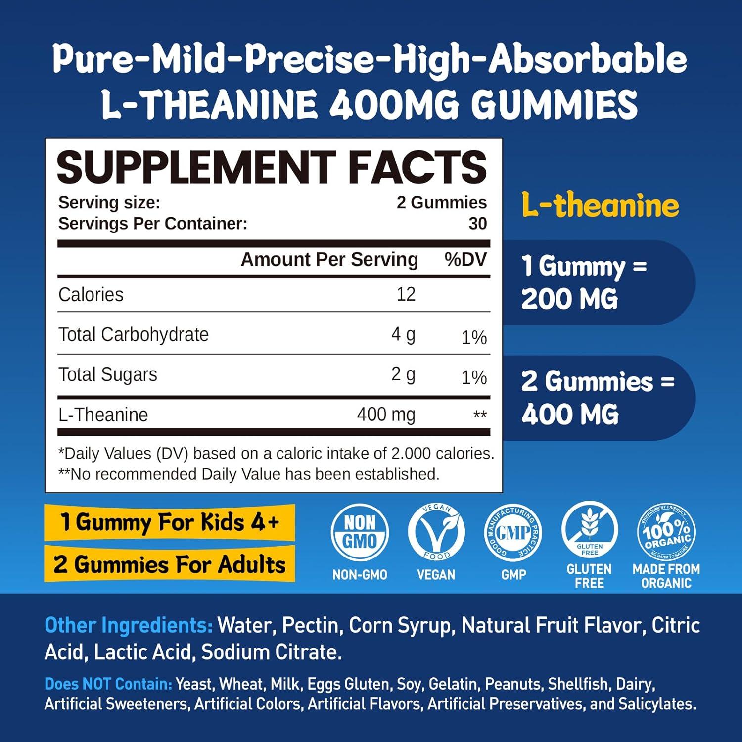 Gomitas de L-Theanina 400mg Newtrisland - Veganas, 60 Unidades