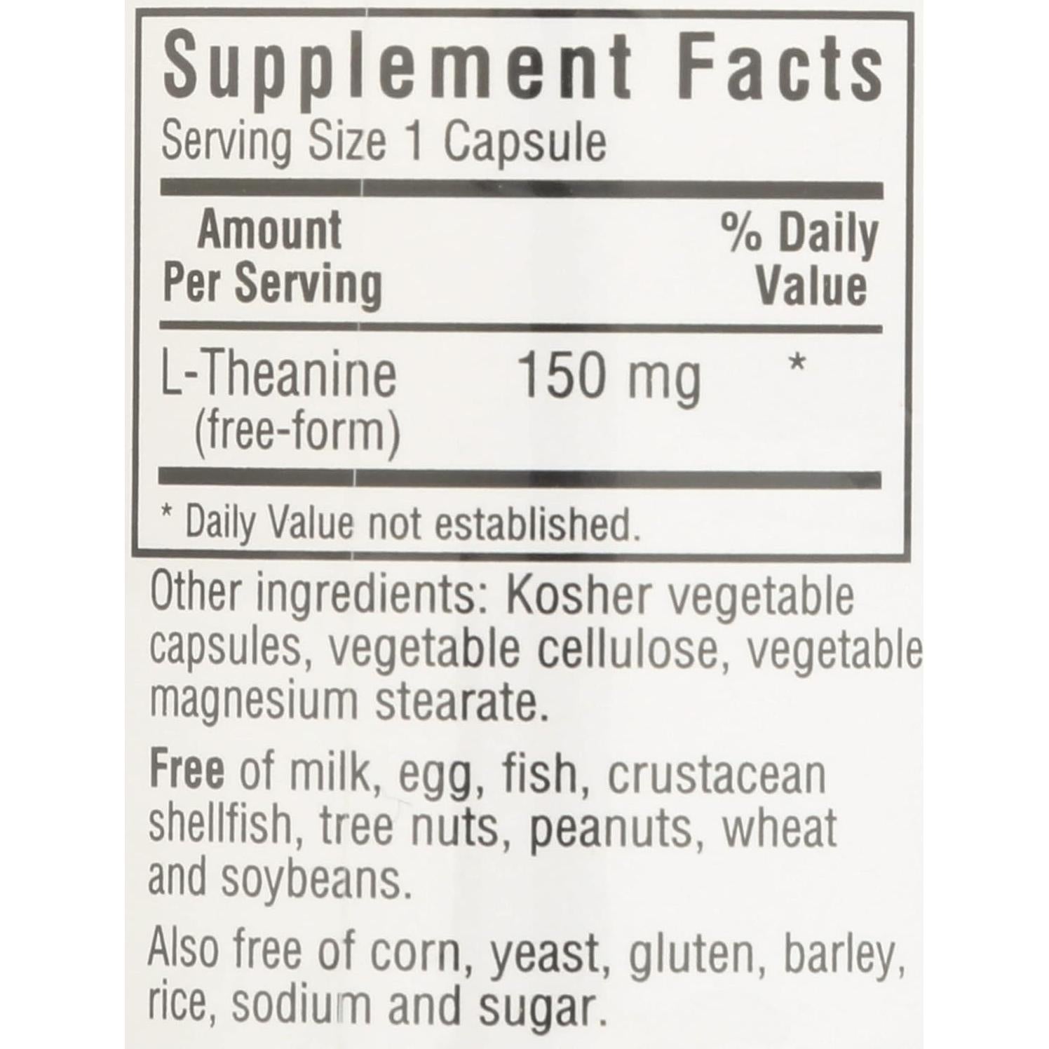 Suplemento L-Teanina 200 mg Bluebonnet - 30 Cápsulas