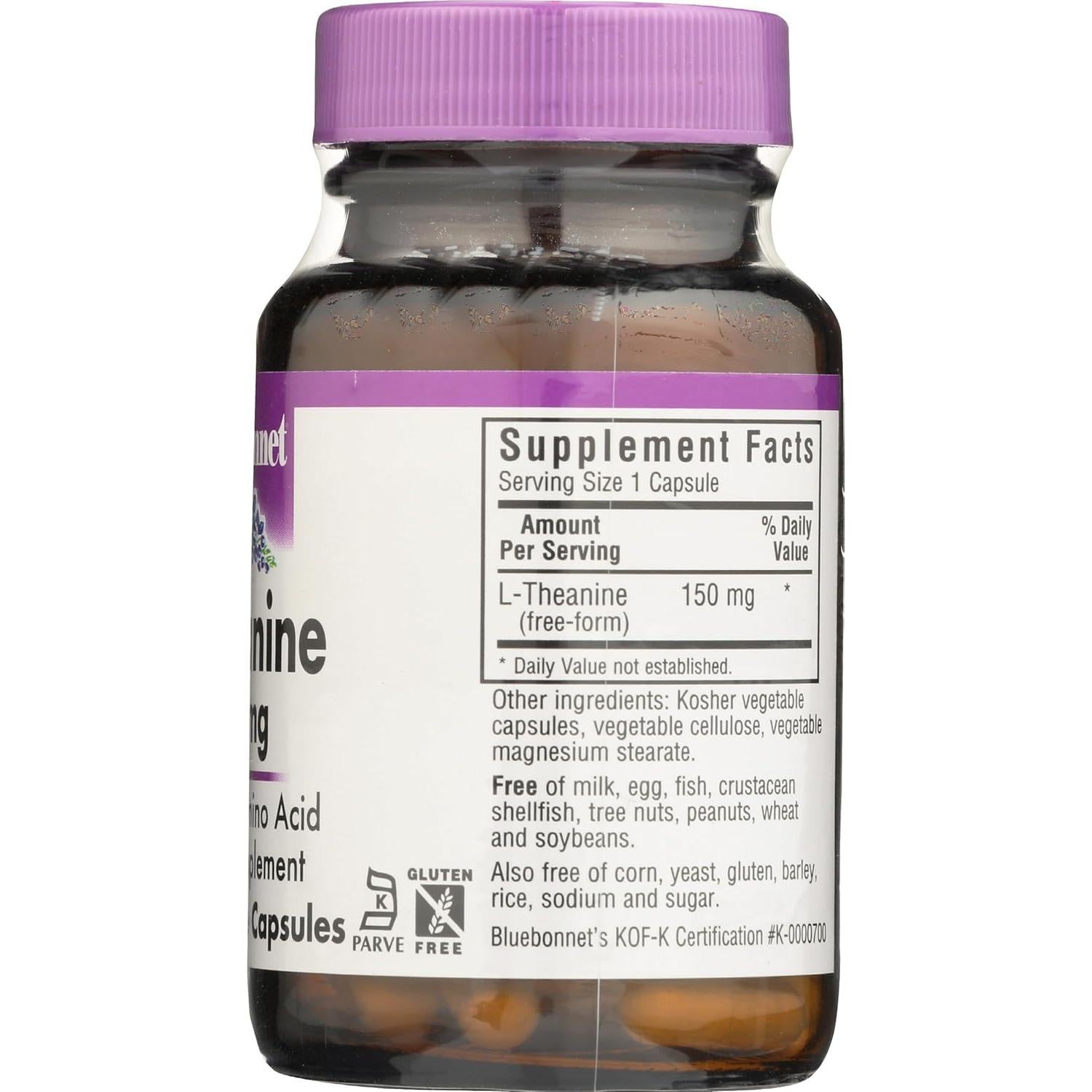 Suplemento L-Teanina 200 mg Bluebonnet - 30 Cápsulas