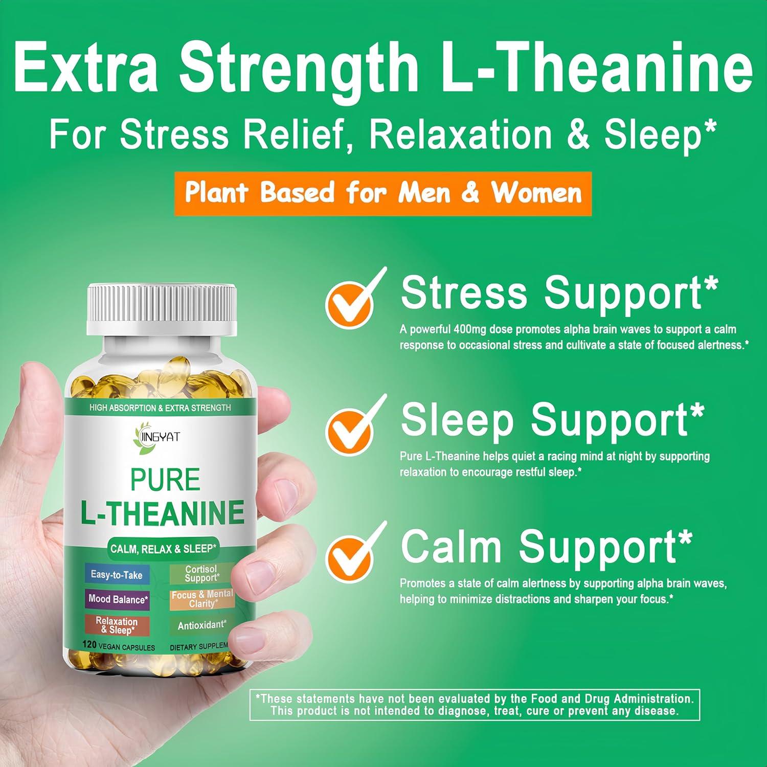 Suplemento L-Teanina JINGYAT 400mg 120 Cápsulas Veganas