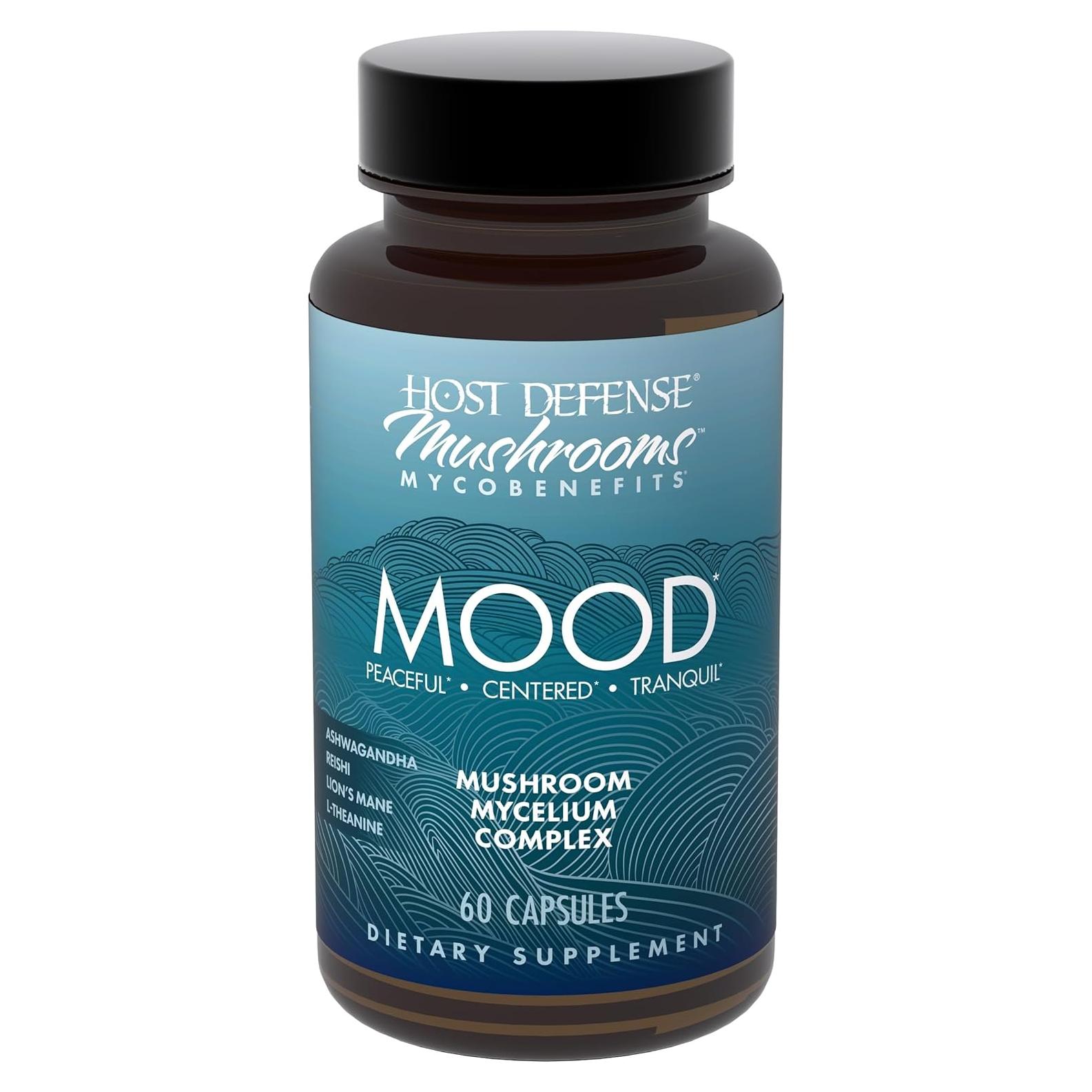 Cápsulas MycoBenefits Mood Host Defense - Suplemento Relajante 60 Unidades