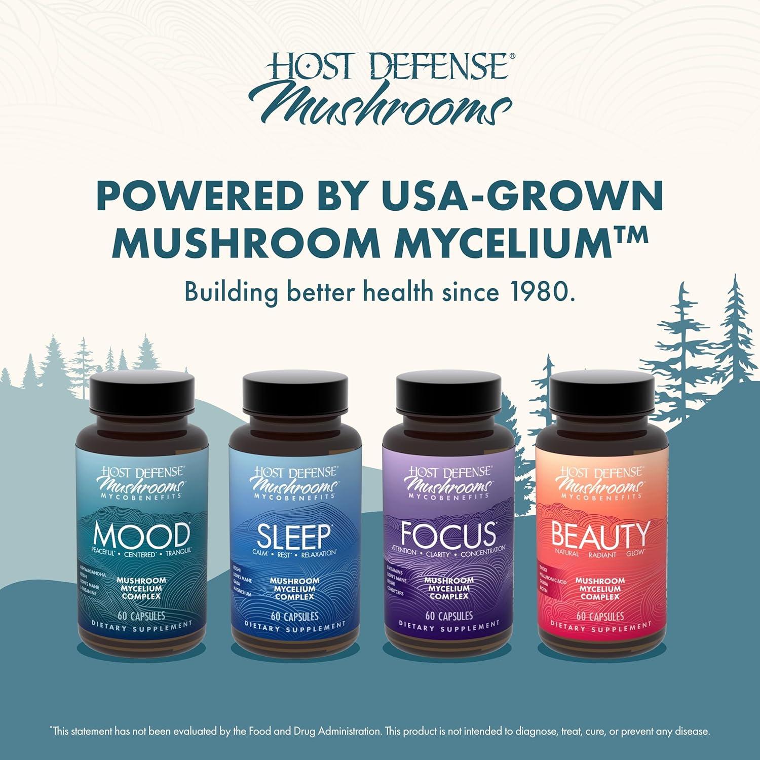 Cápsulas MycoBenefits Mood Host Defense - Suplemento Relajante 60 Unidades