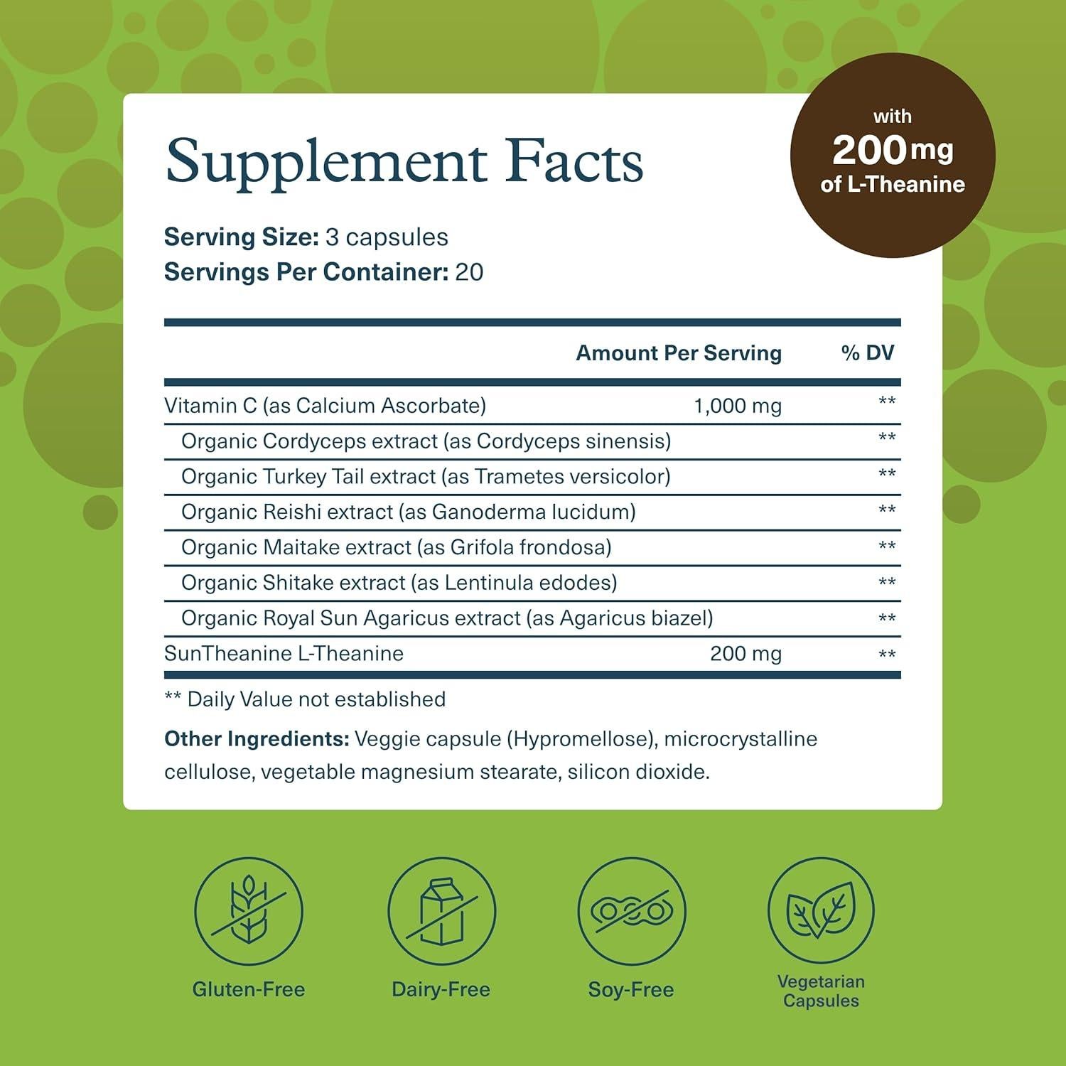 Complejo de Estrés de Hongos Youtheory 60 Cápsulas Vegetarianas