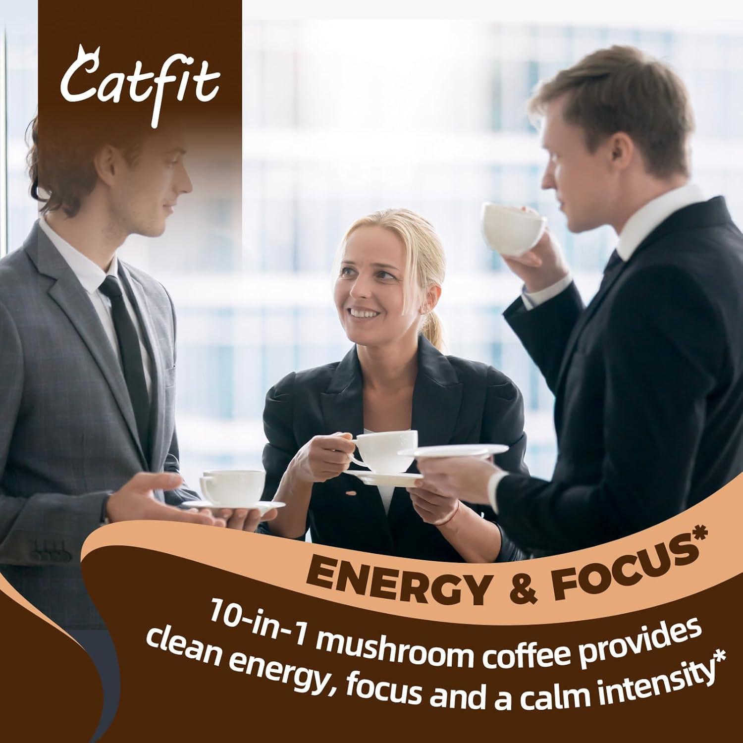 Café Instantáneo Adaptogénico Catfit 160g - Champiñones y Avena