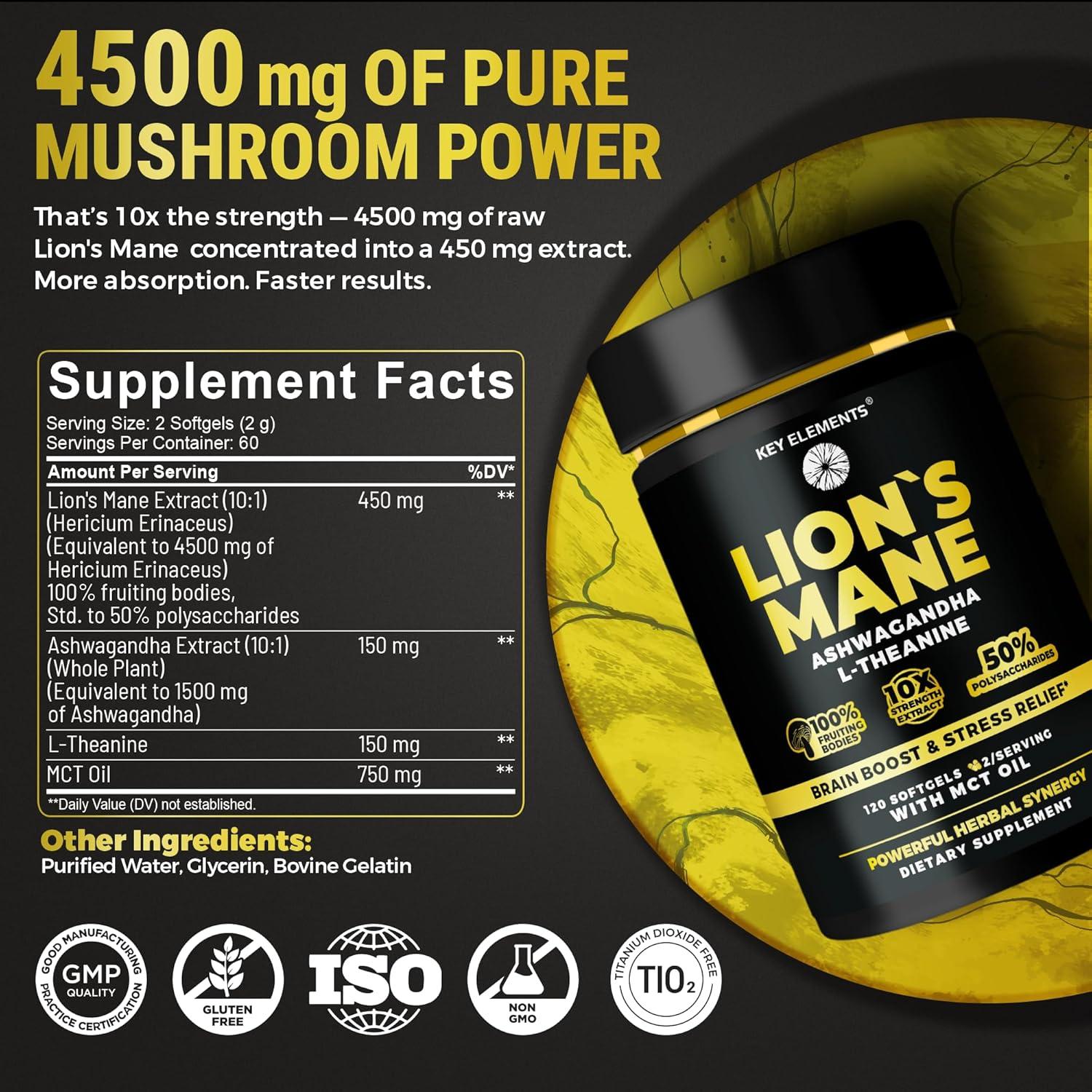 Cápsulas Suplemento Orgánico Melena de León KEY ELEMENTS 159g