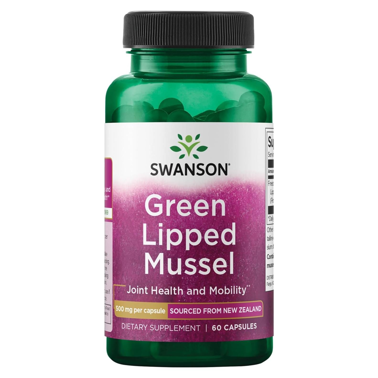 Suplemento de Mejillón de Labios Verdes Swanson 60 Cápsulas 500mg