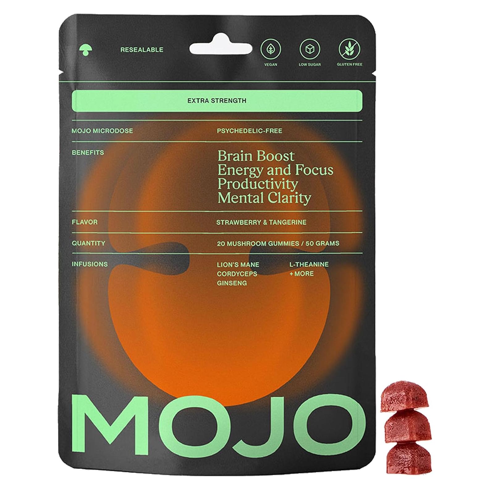 Gomitas Mojo Focus Veganas con Melena de León y Ginseng - 20 Unidades