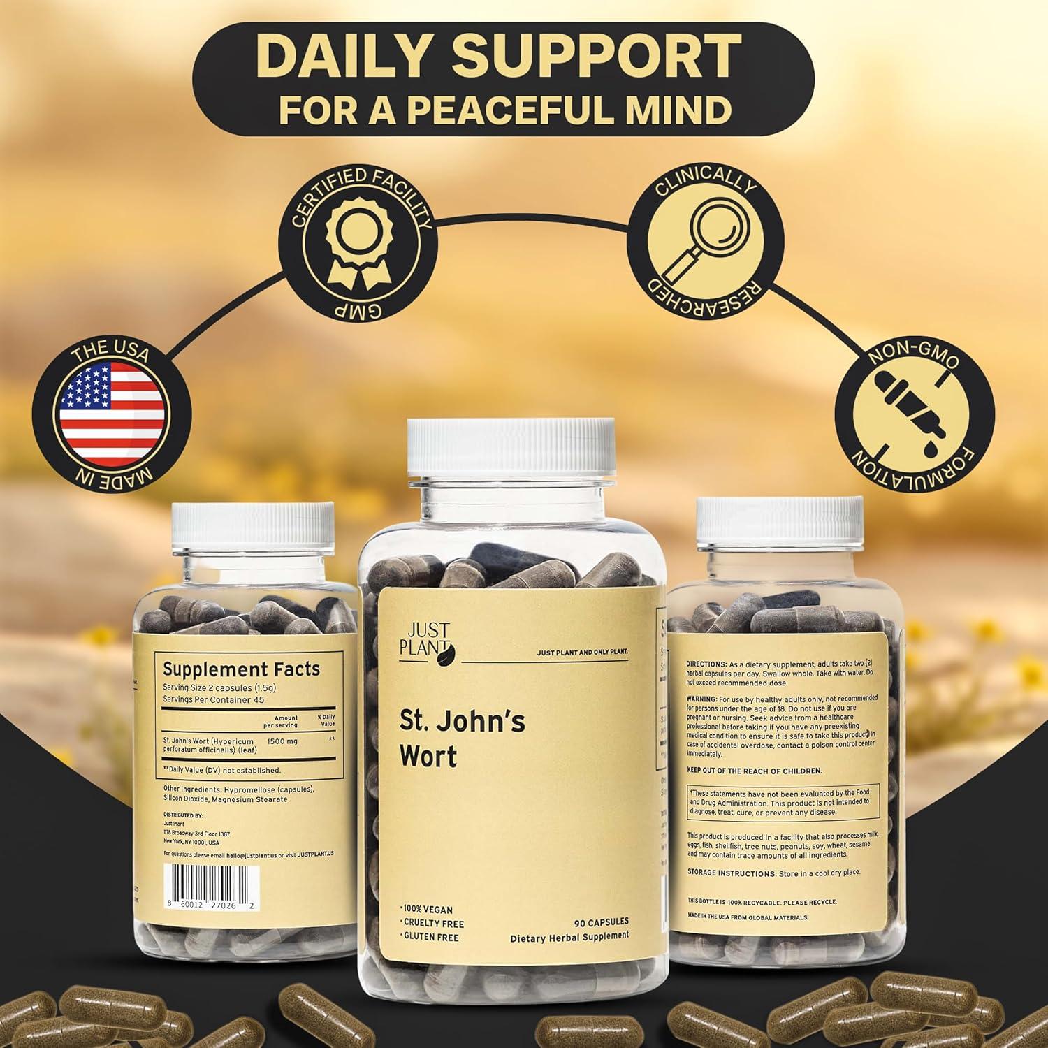 Suplemento Vegano de Hierba de San Juan 750 mg - 90 Cápsulas