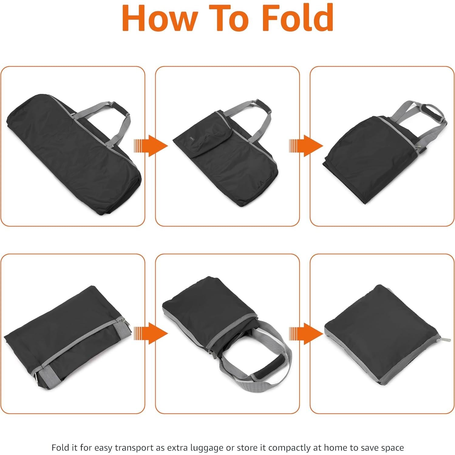 Bolsa Duffle Grande Amazon Basics Plegable 100L Negro