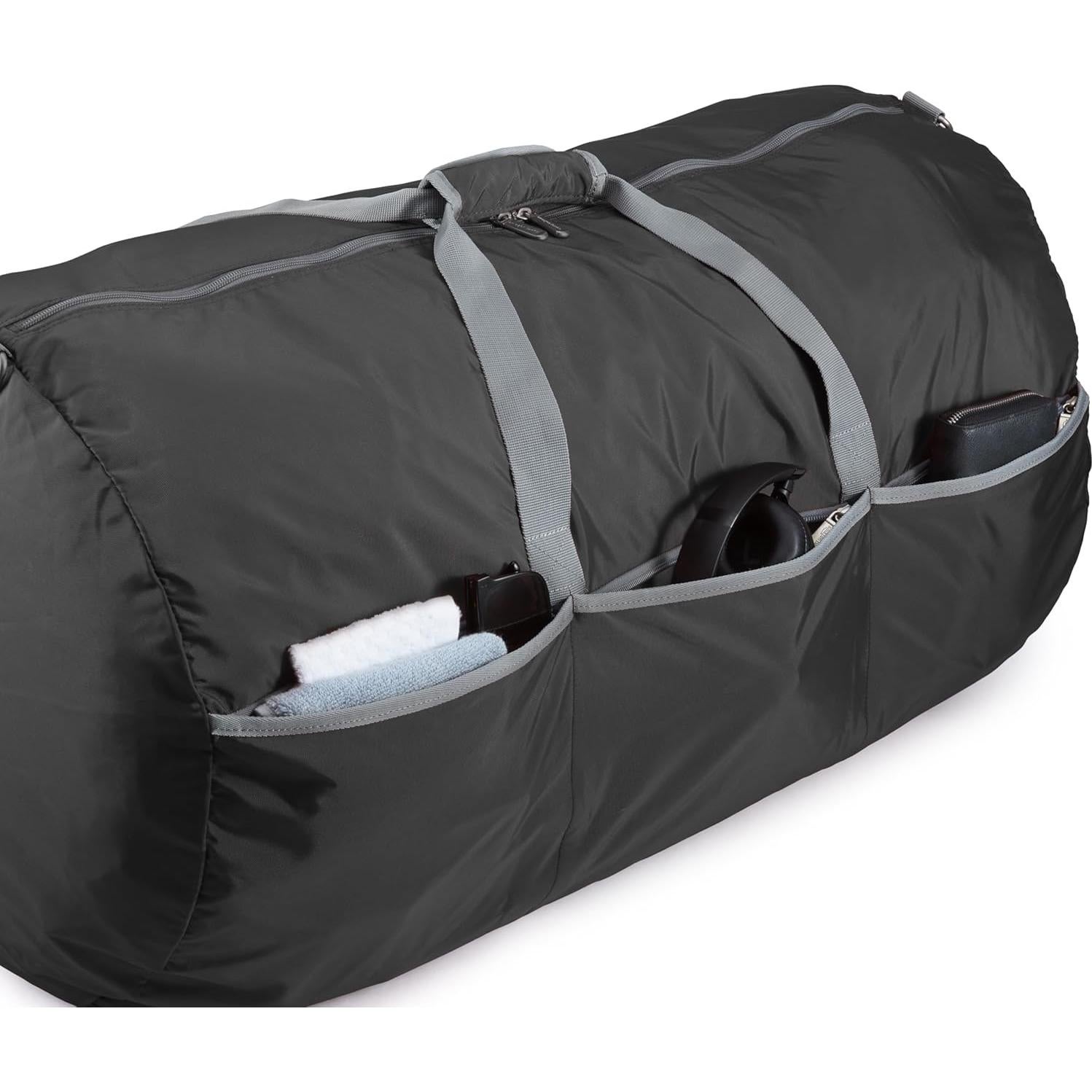 Bolsa Duffle Grande Amazon Basics Plegable 100L Negro