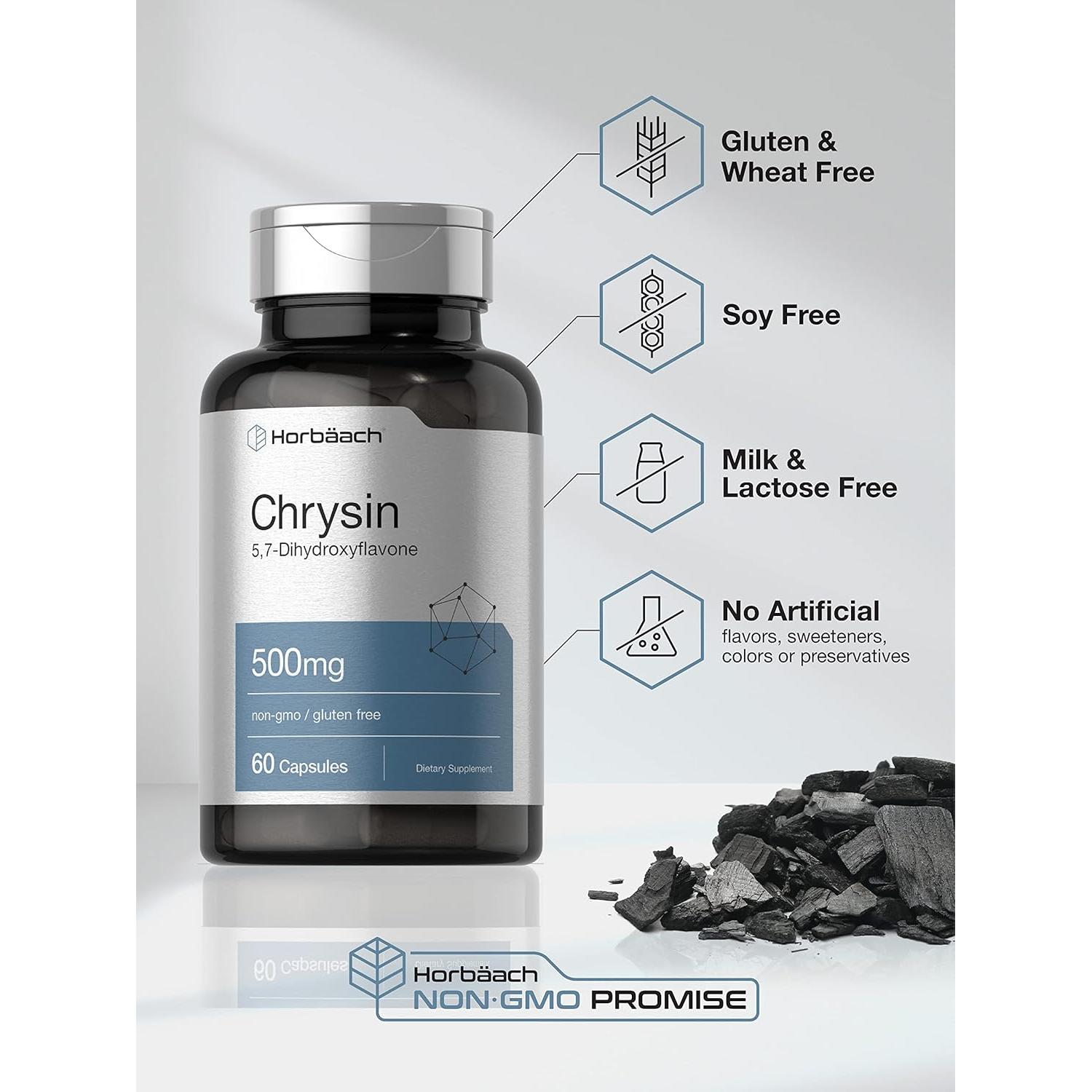 Suplemento Chrysin Horbaach 500mg 60 Cápsulas Sin OGM