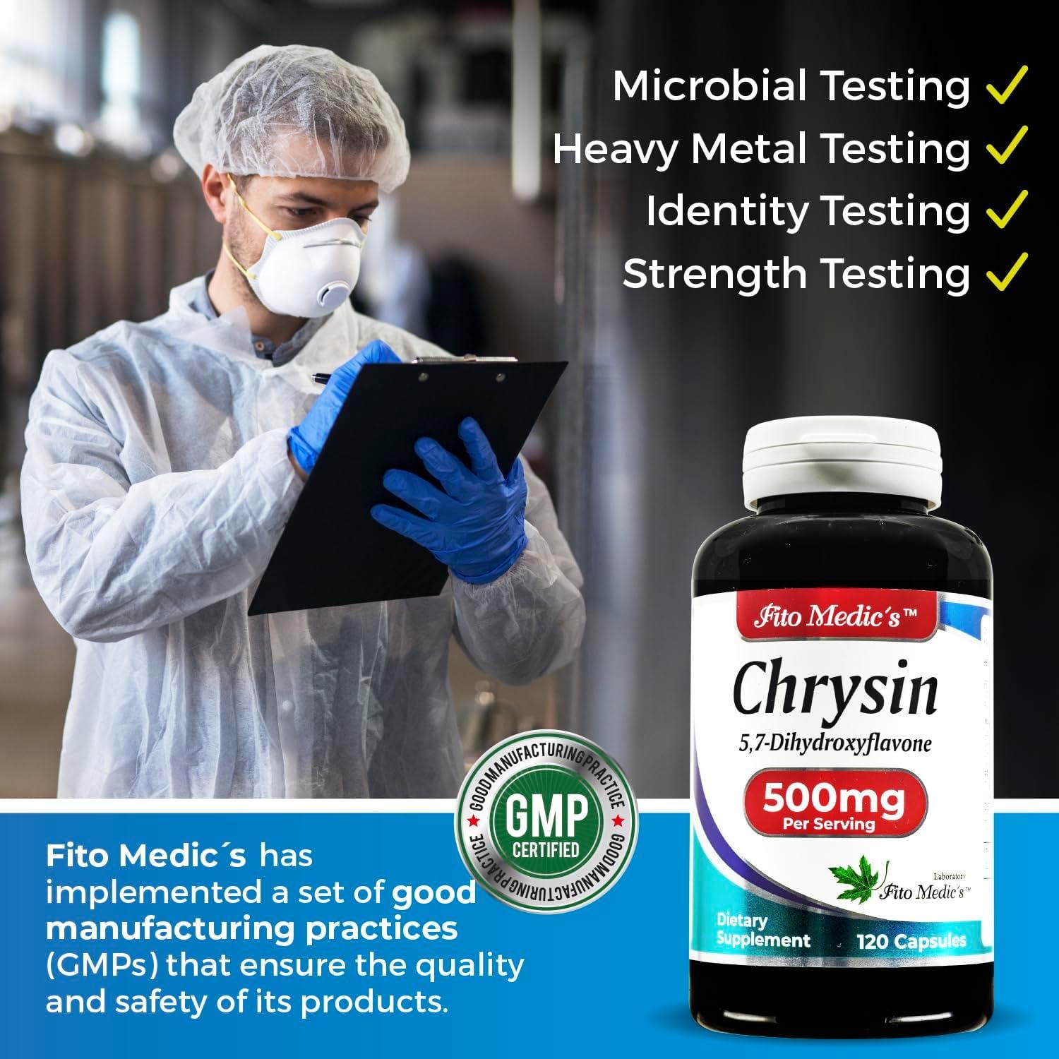 Fito Medic's Chrysin 500mg con Flor de Pasión 120 Cápsulas