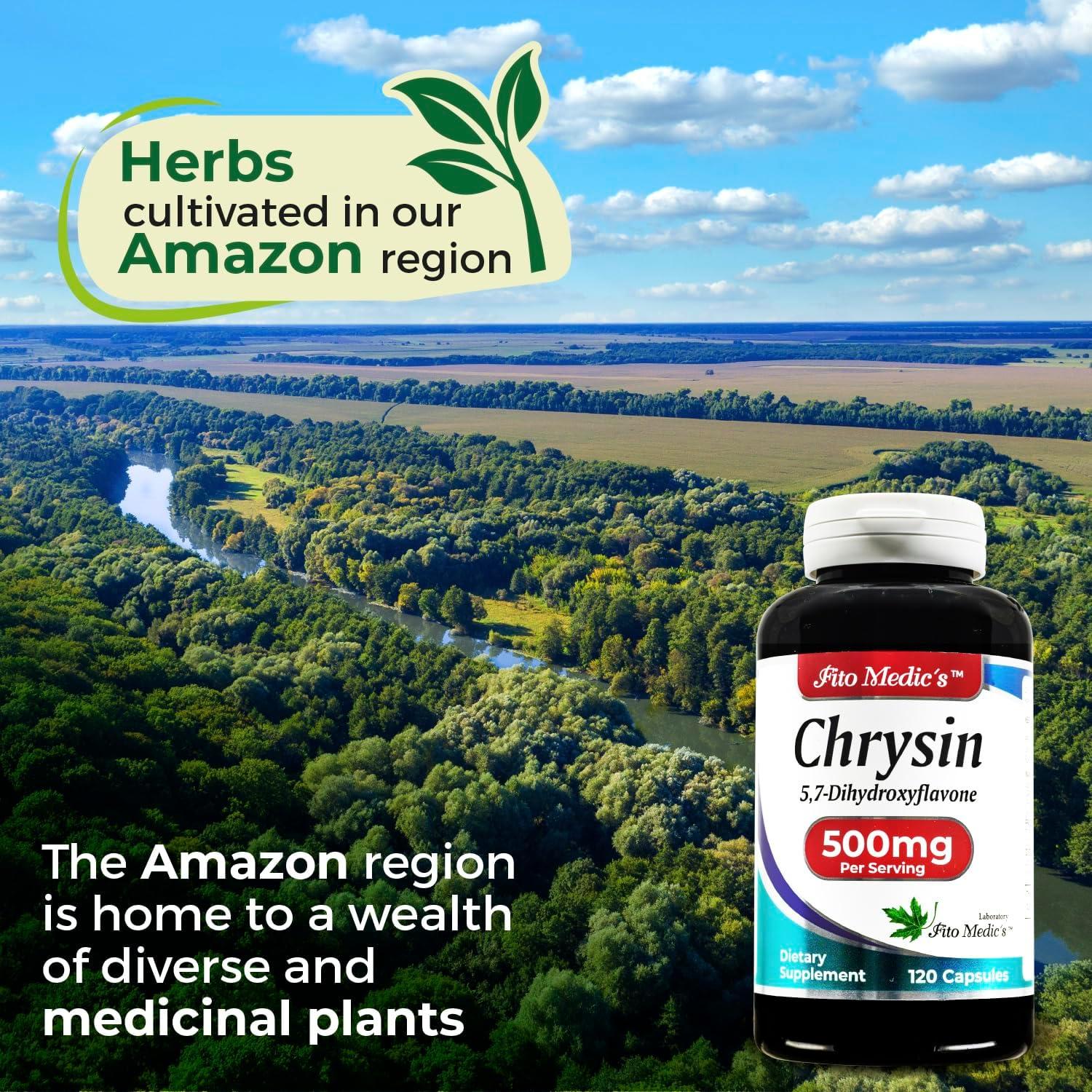 Fito Medic's Chrysin 500mg con Flor de Pasión 120 Cápsulas