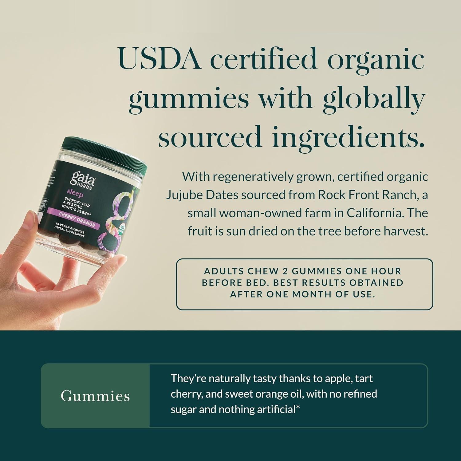 Gomas de Sueño Orgánicas Gaia Herbs, 40 Contenido, Veganas