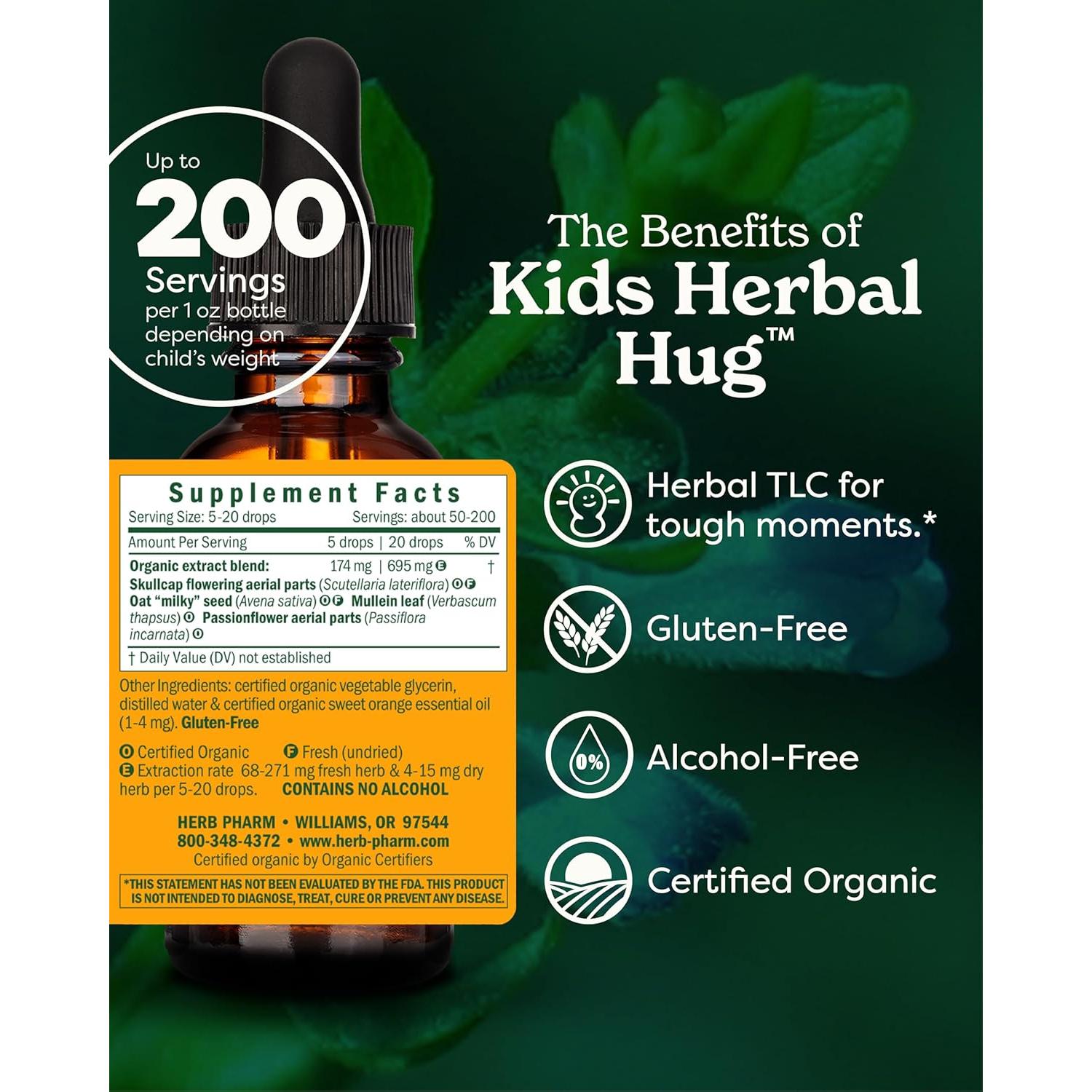 Suplemento Herbal para Niños Herb Pharm 28.35 g - Apoyo Nervioso