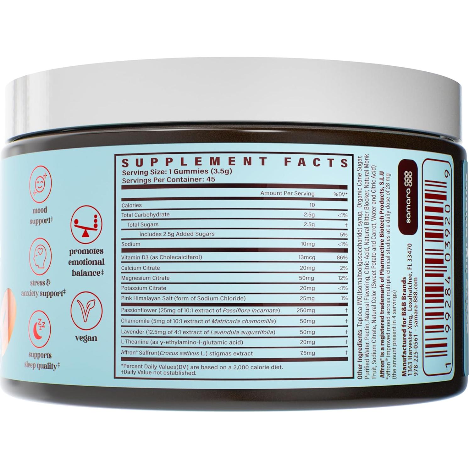 Gominolas de Azafrán Samara 888 para Niños 45 Unidades