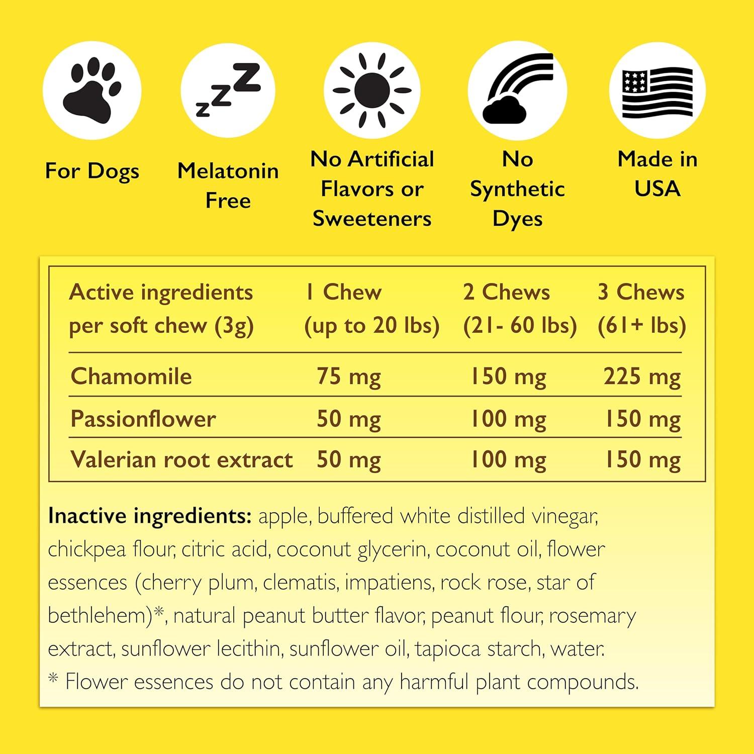 Golosinas Calmantes para Perros RESCATE - 60 Unidades, Sin Sedantes