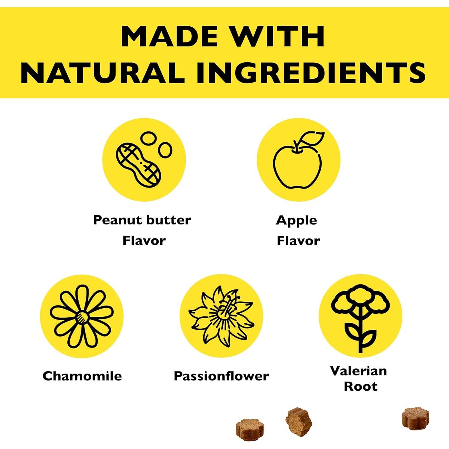 Golosinas Calmantes para Perros RESCATE - 60 Unidades, Sin Sedantes