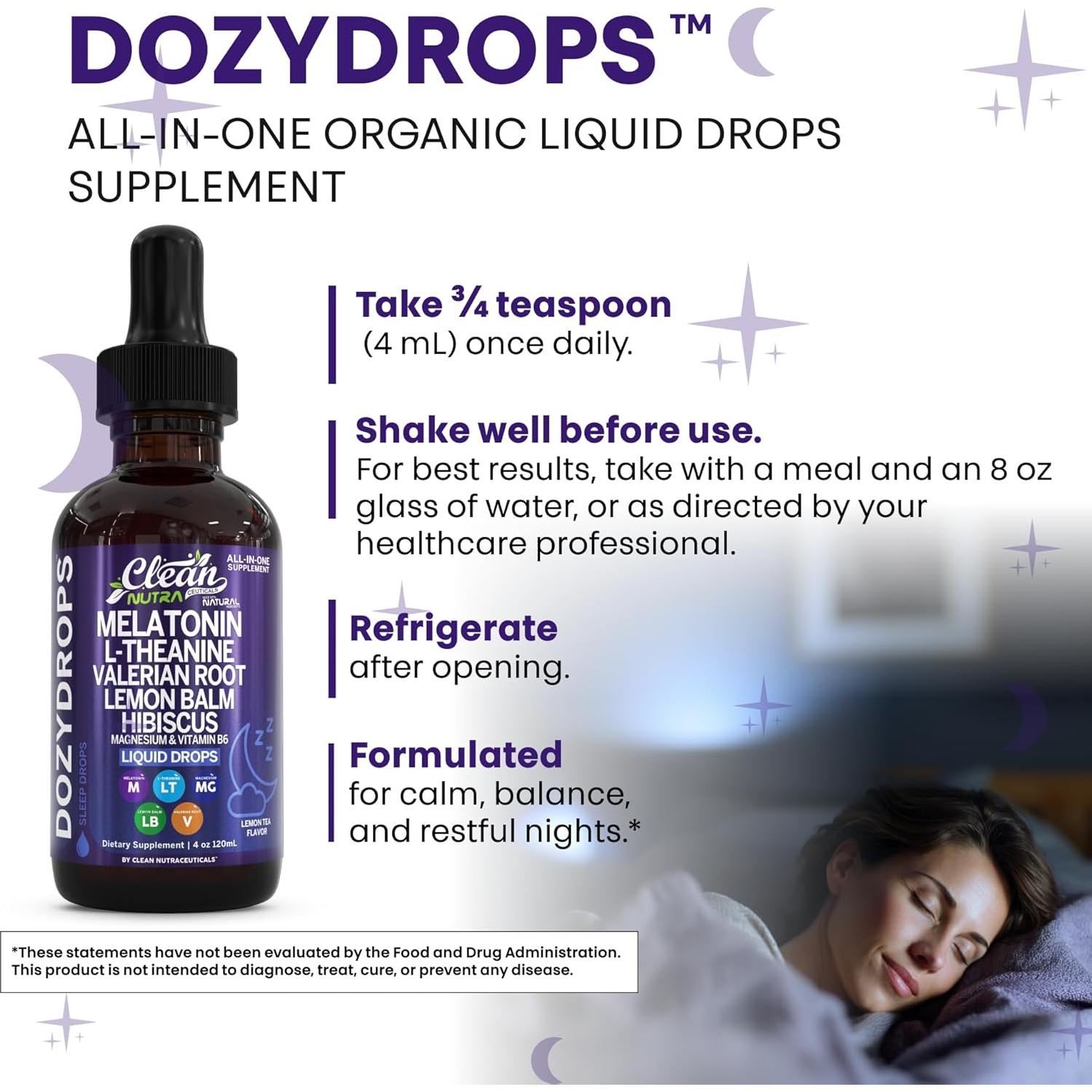 Gotas Líquidas para Dormir Clean Nutra 120mL con Melatonina