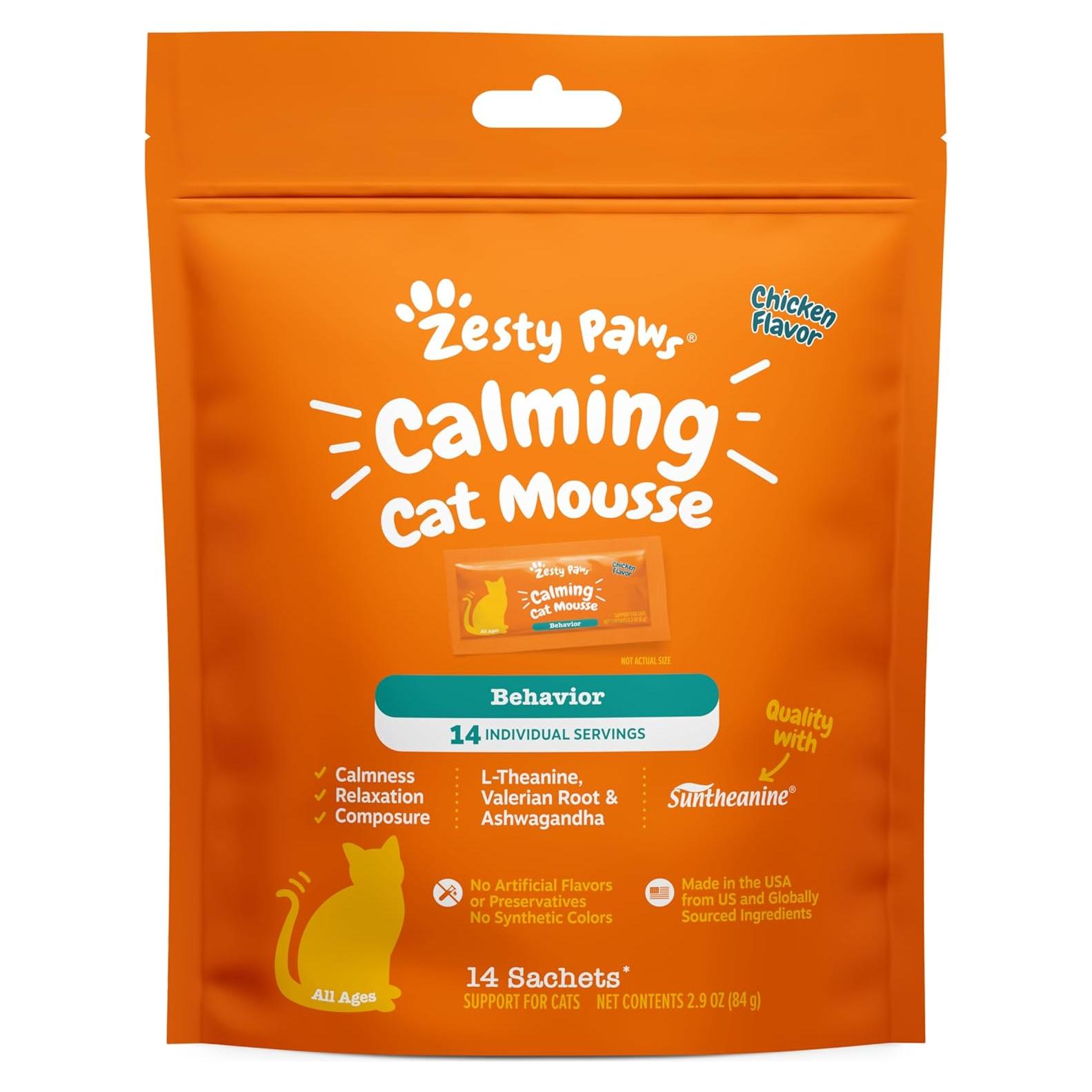 Mousse Calmante para Gatos Zesty Paws - 14 Unidades