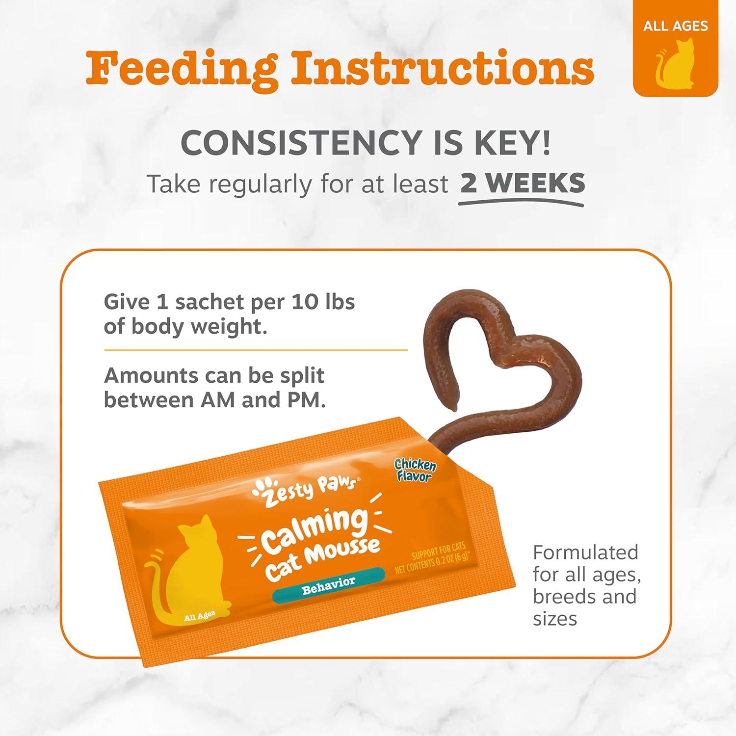 Mousse Calmante para Gatos Zesty Paws - 14 Unidades