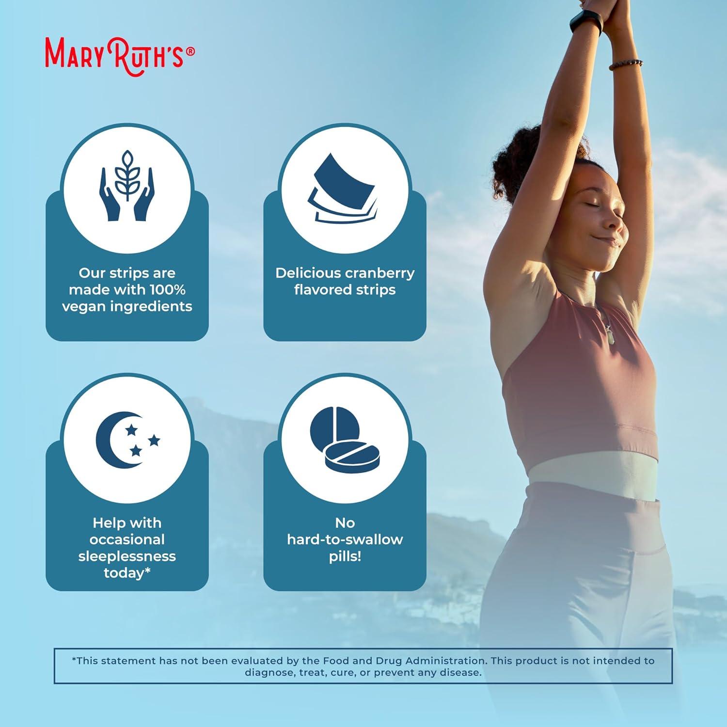 Tiras Disolventes para Sueño MaryRuth's 30 Unidades 5mg Melatonina