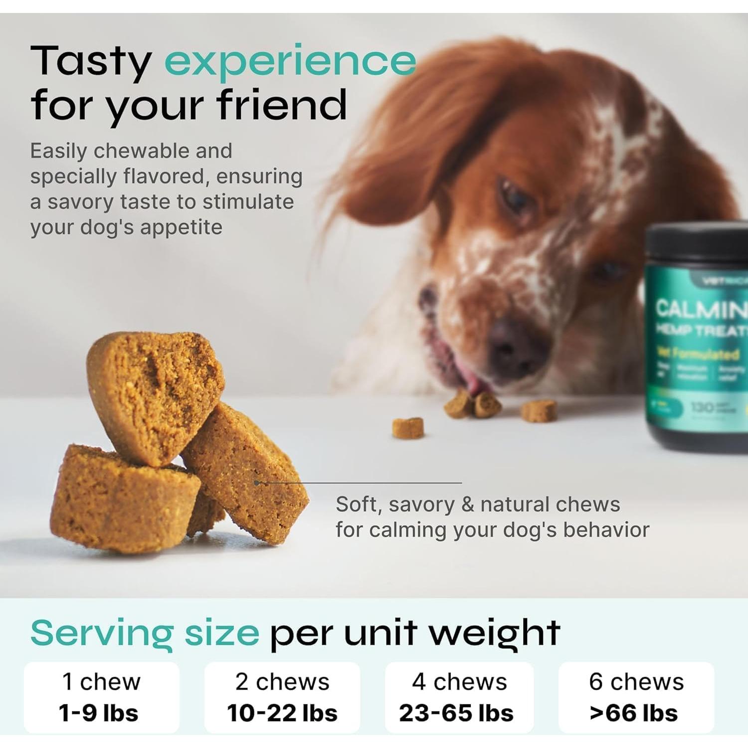 Masticables Calmantes para Perros Vetrica 130 Unidades