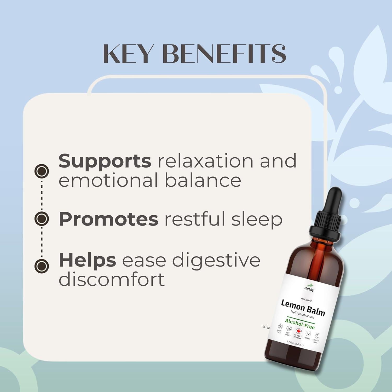 Tintura de Bálamo Limón Herbity 50 ml - Suplemento Vegano